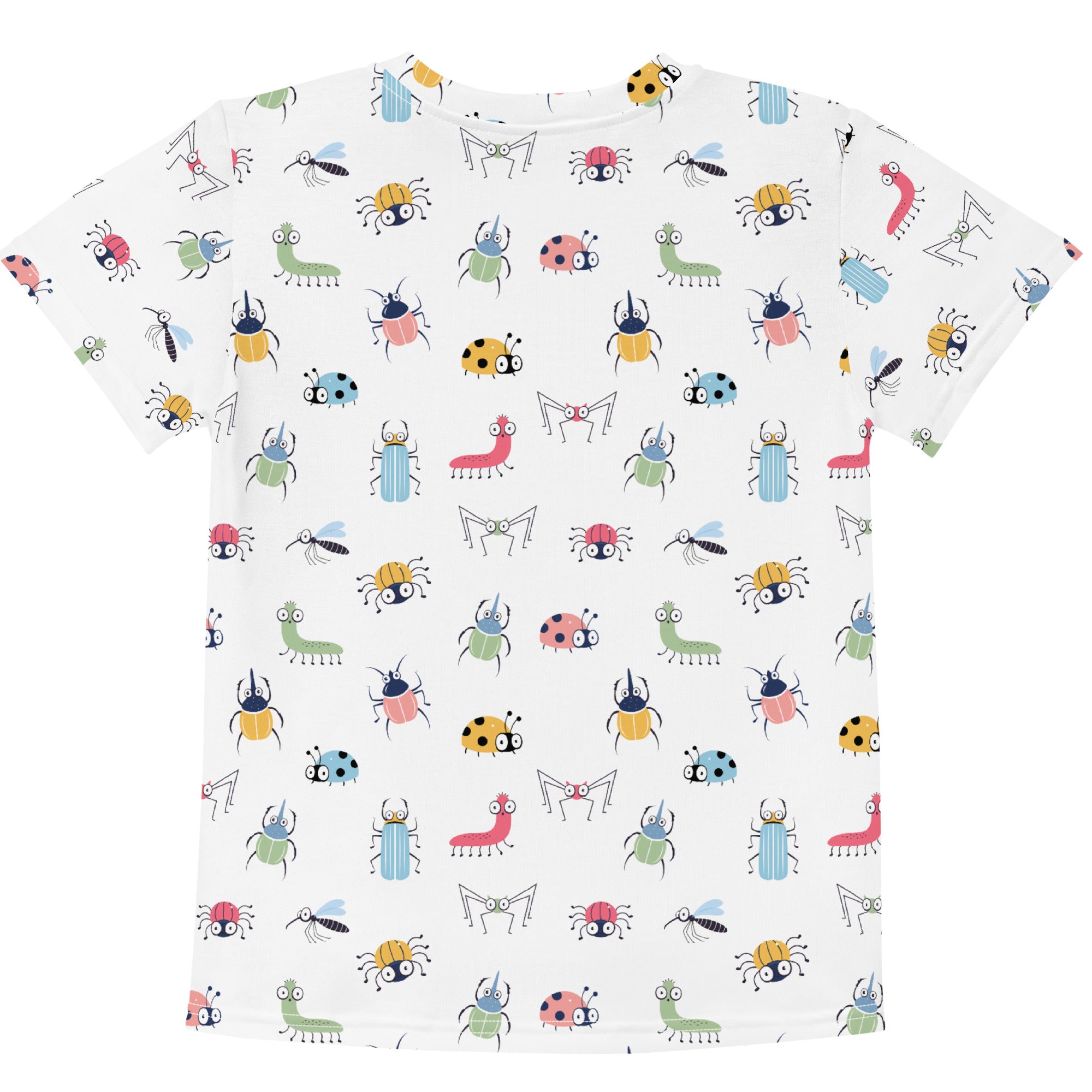 back side of a cute kids shirt with garden bugs