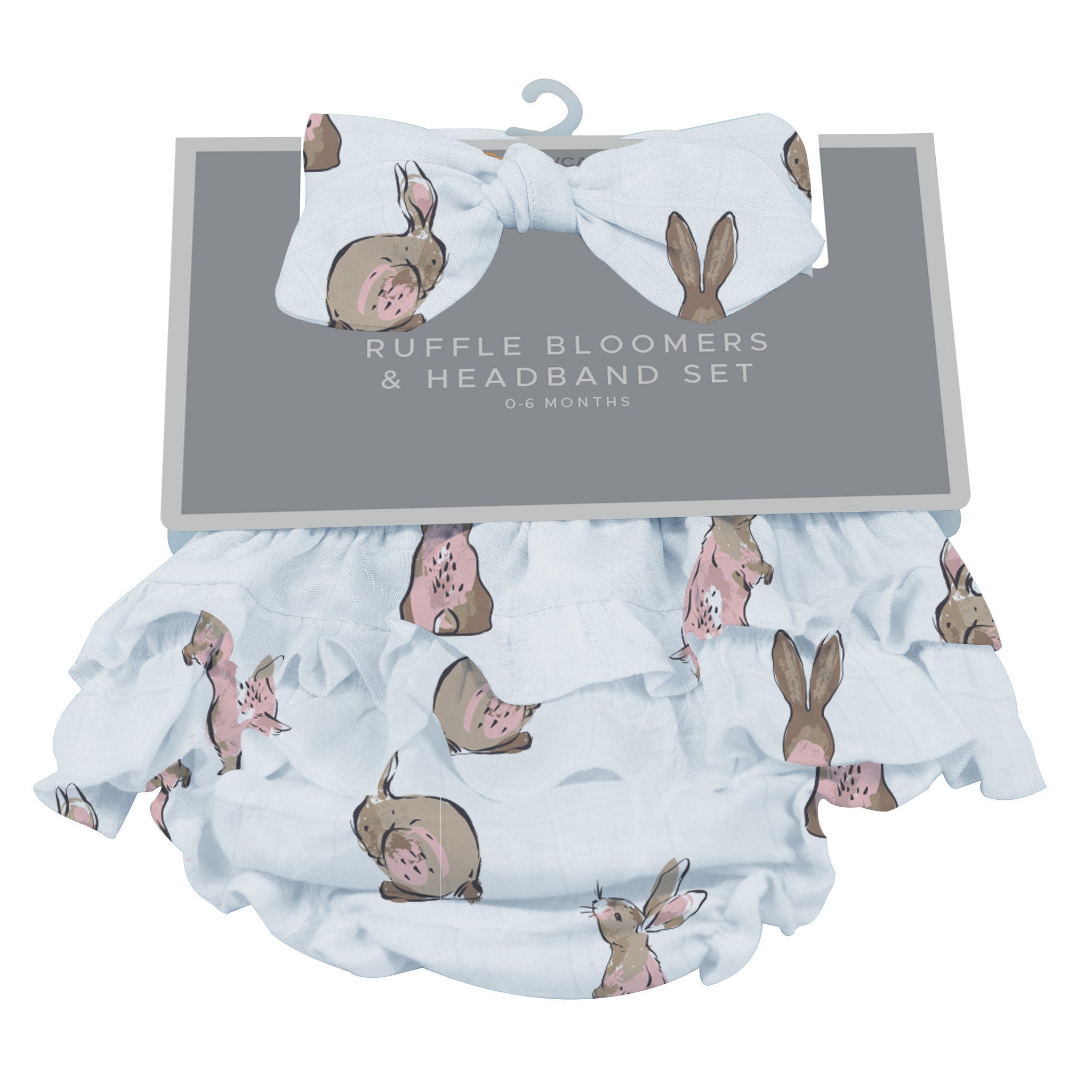 Baby bloomers and headband set with bunnies