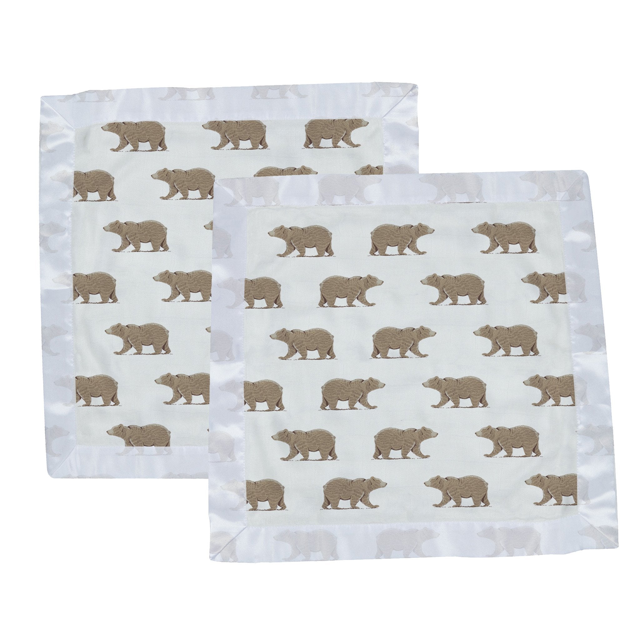 Set of two cute baby blankets with bear design