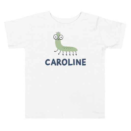 Cute personalized kids shirt with a caterpillar