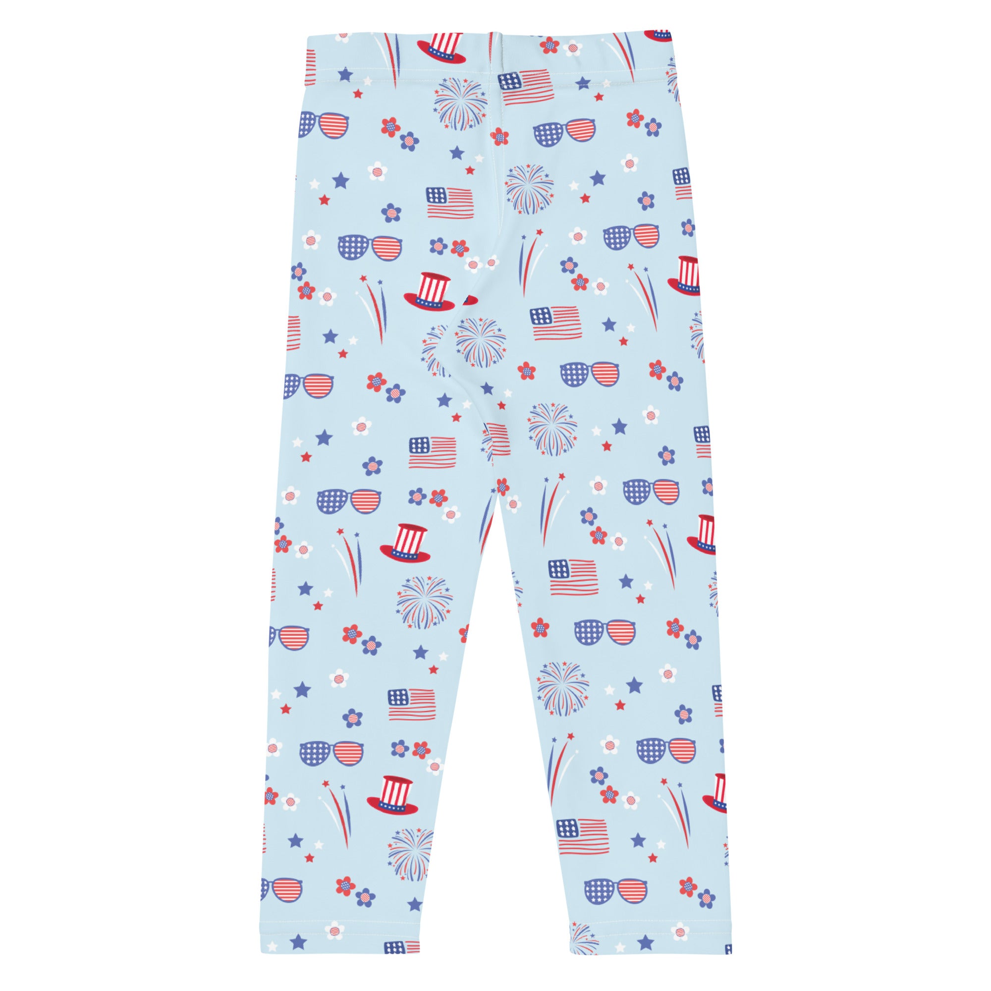 kids light blue leggings with us holidays theme