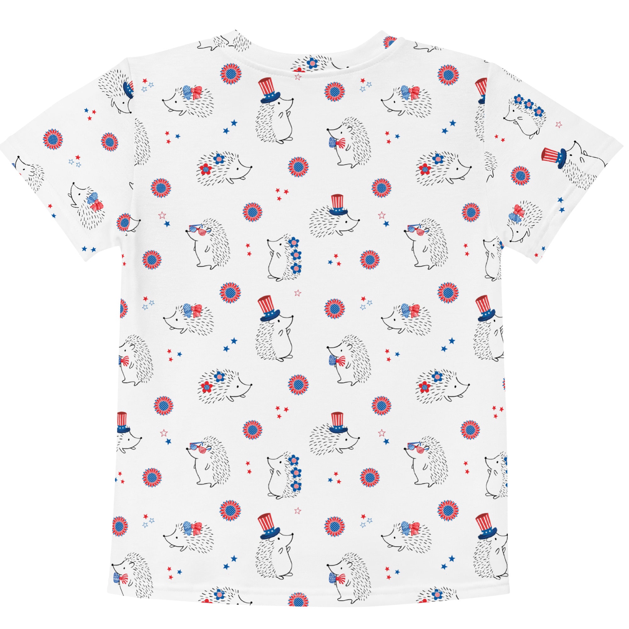 back side of a cute toddler's shirt with 4th of july theme design