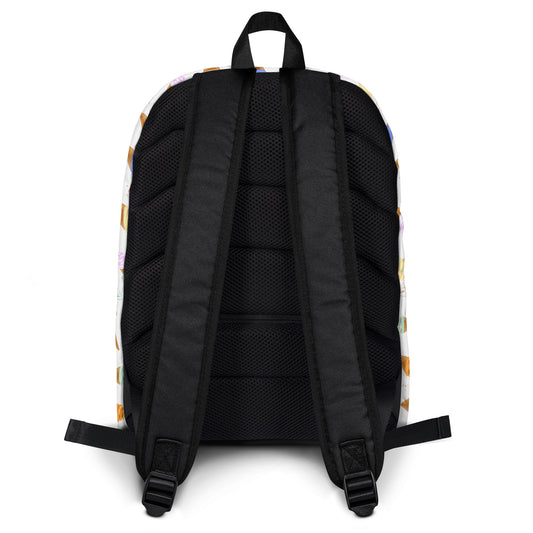 back side of the kids backpack with ice cream cones