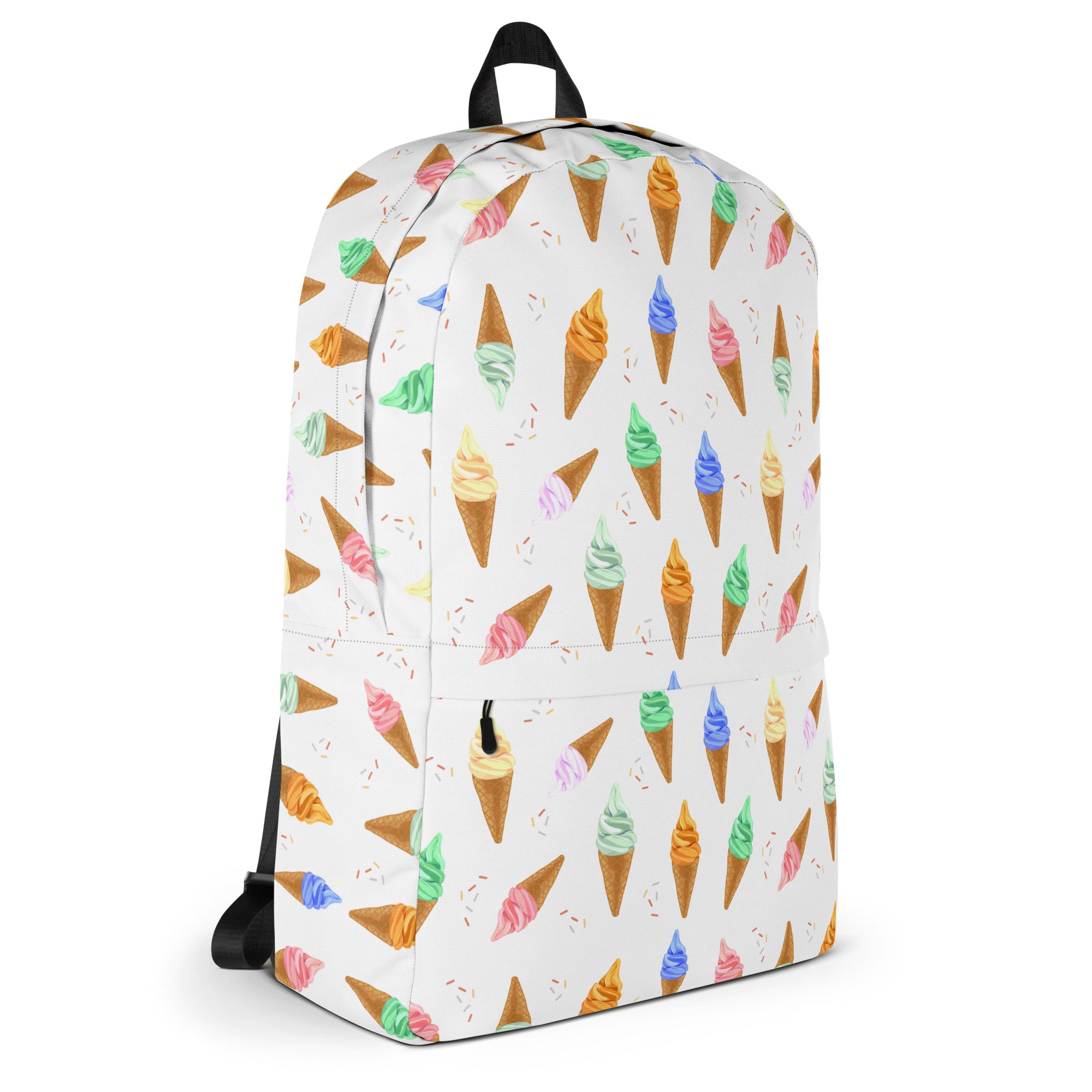 Side view of kid's backpack with ice cream cones
