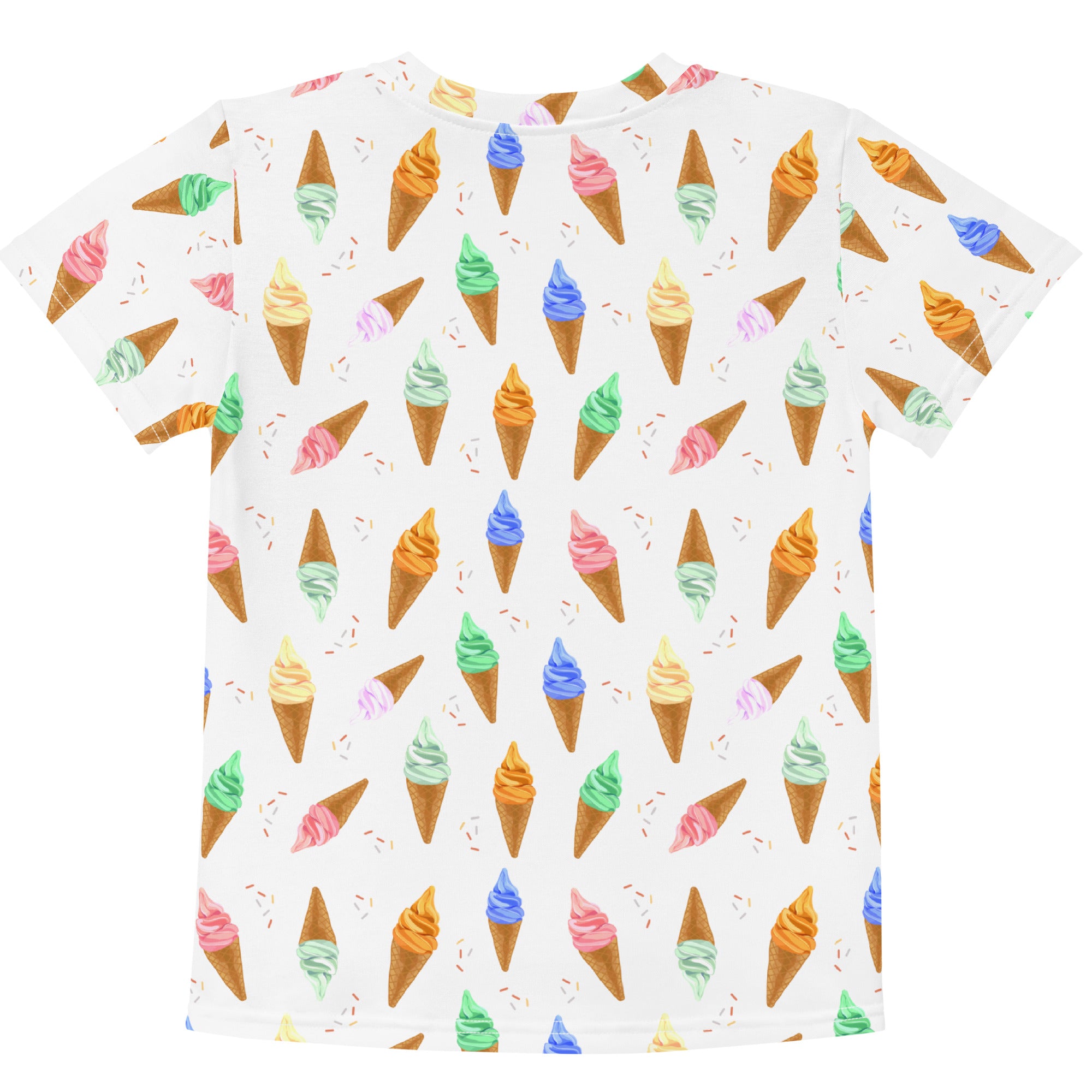 back side of the summer fun shirt for kids and toddlers with ice cream cones