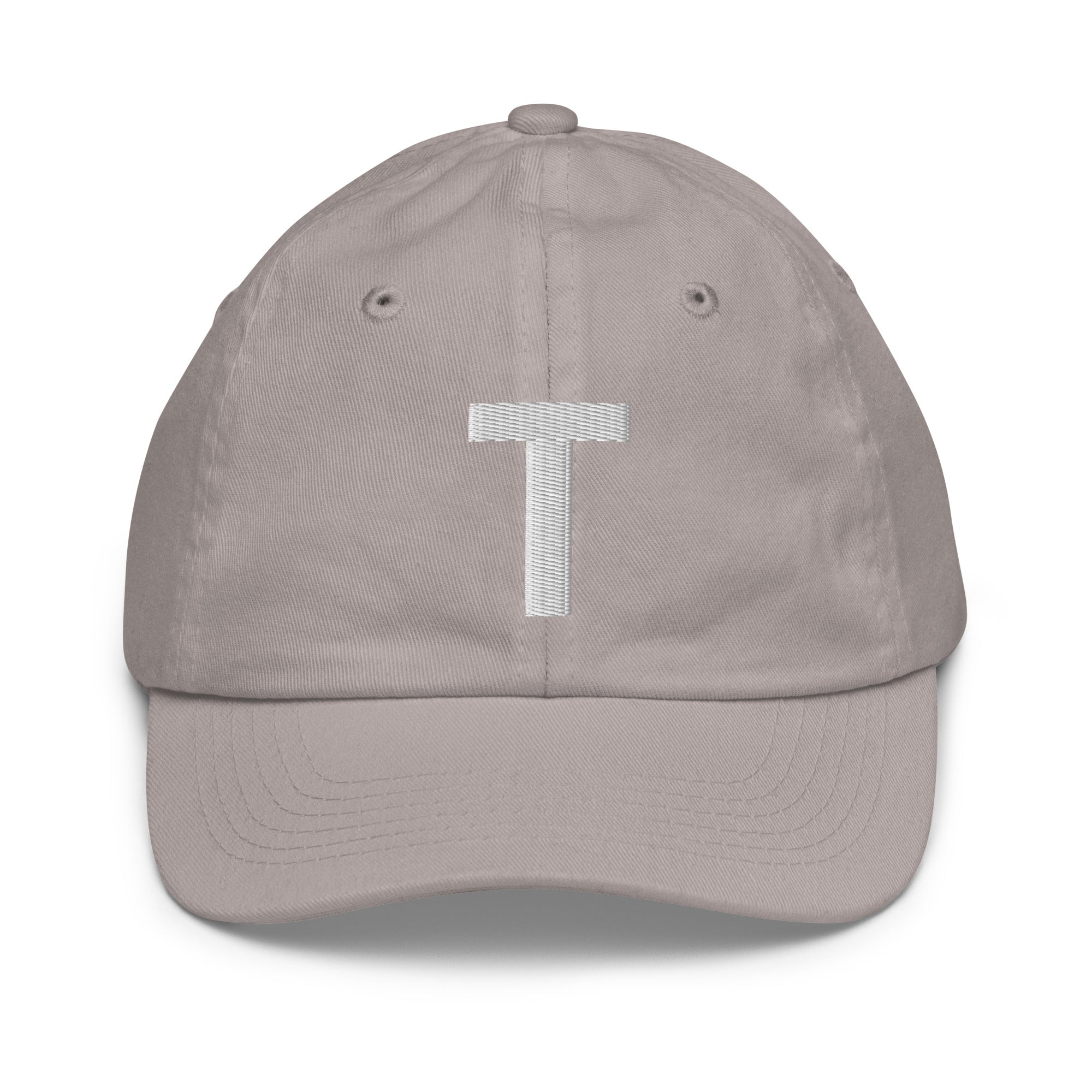 Grey hat with a customizable letter for kids and toddlers