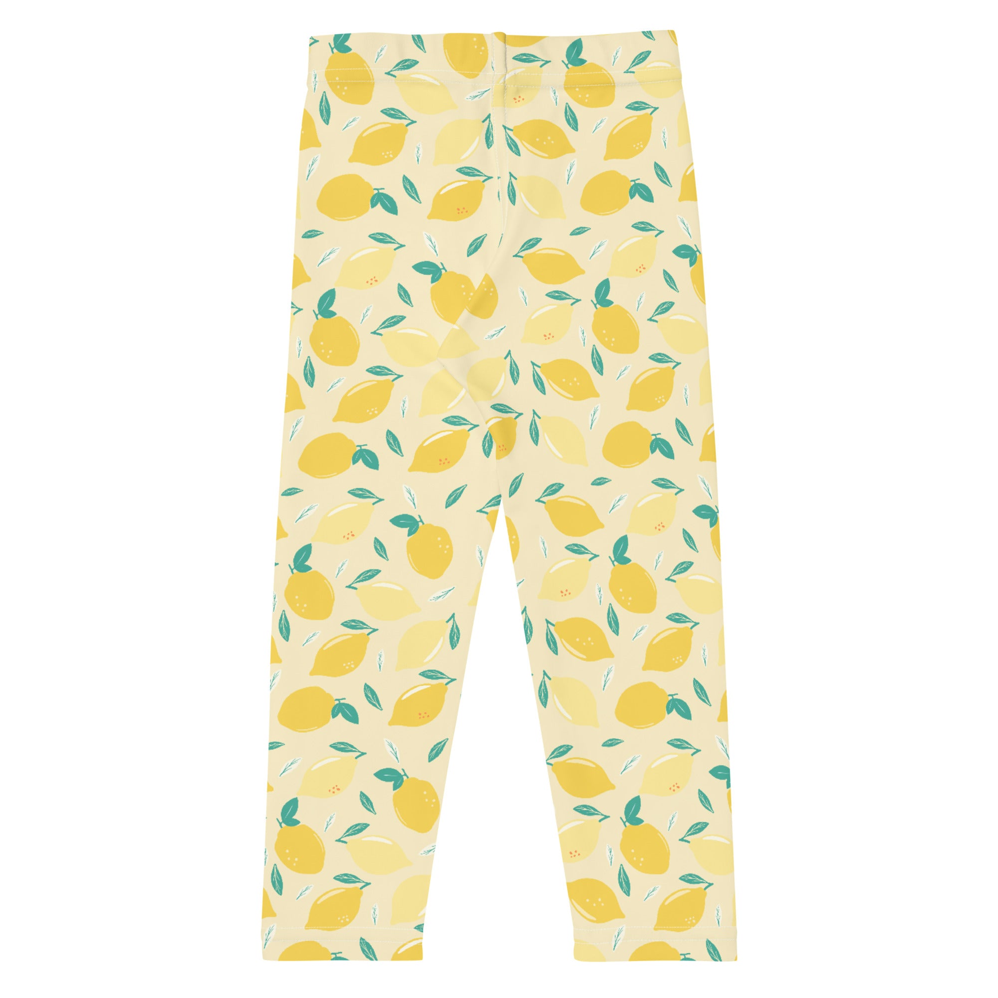 back side of the lemon design leggings for toddlers