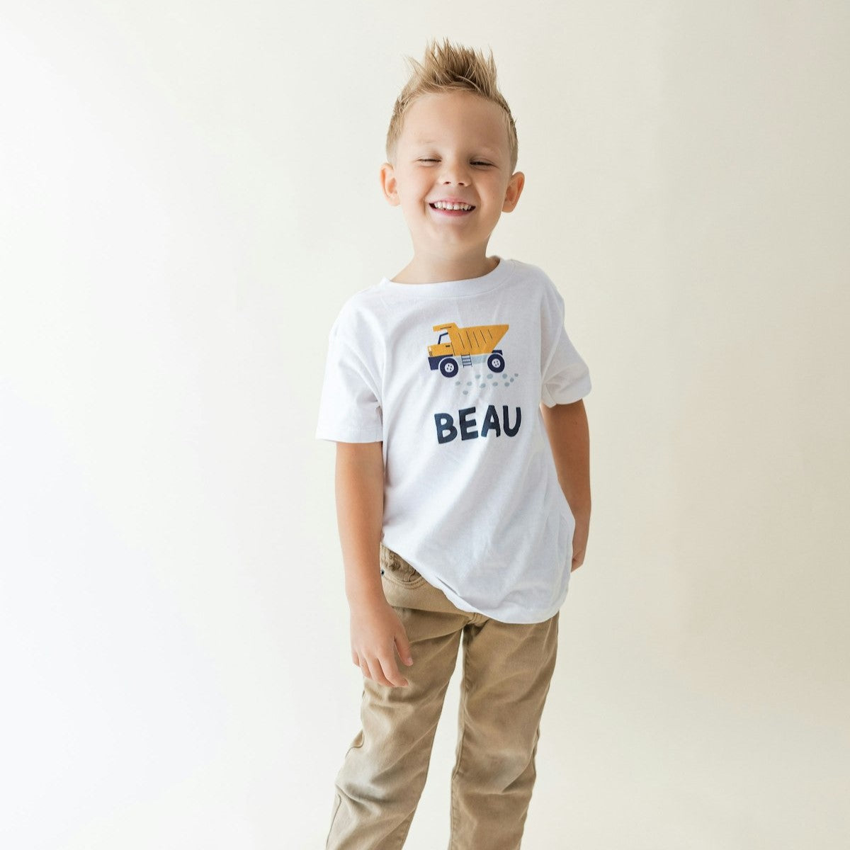 personalized kids shirt with a truck