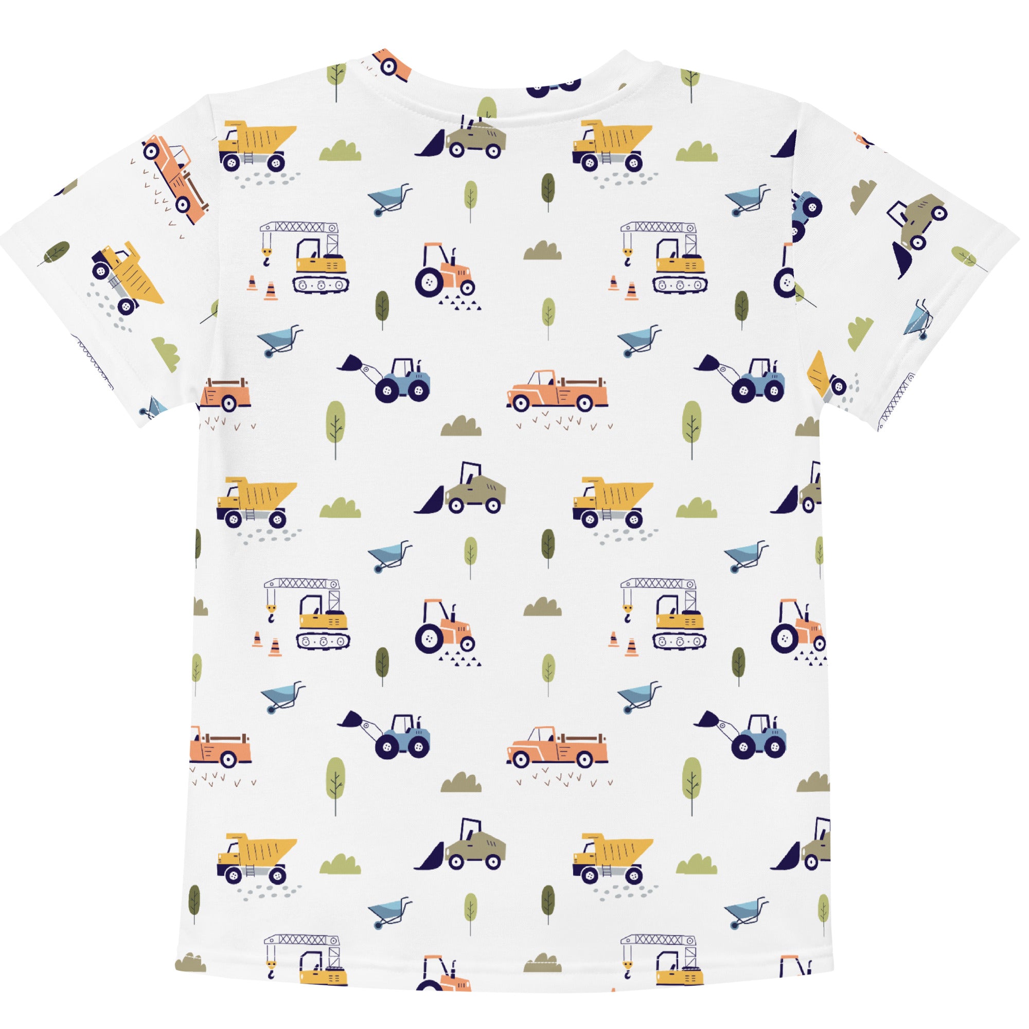 back side of a cute construction site shirt for kids