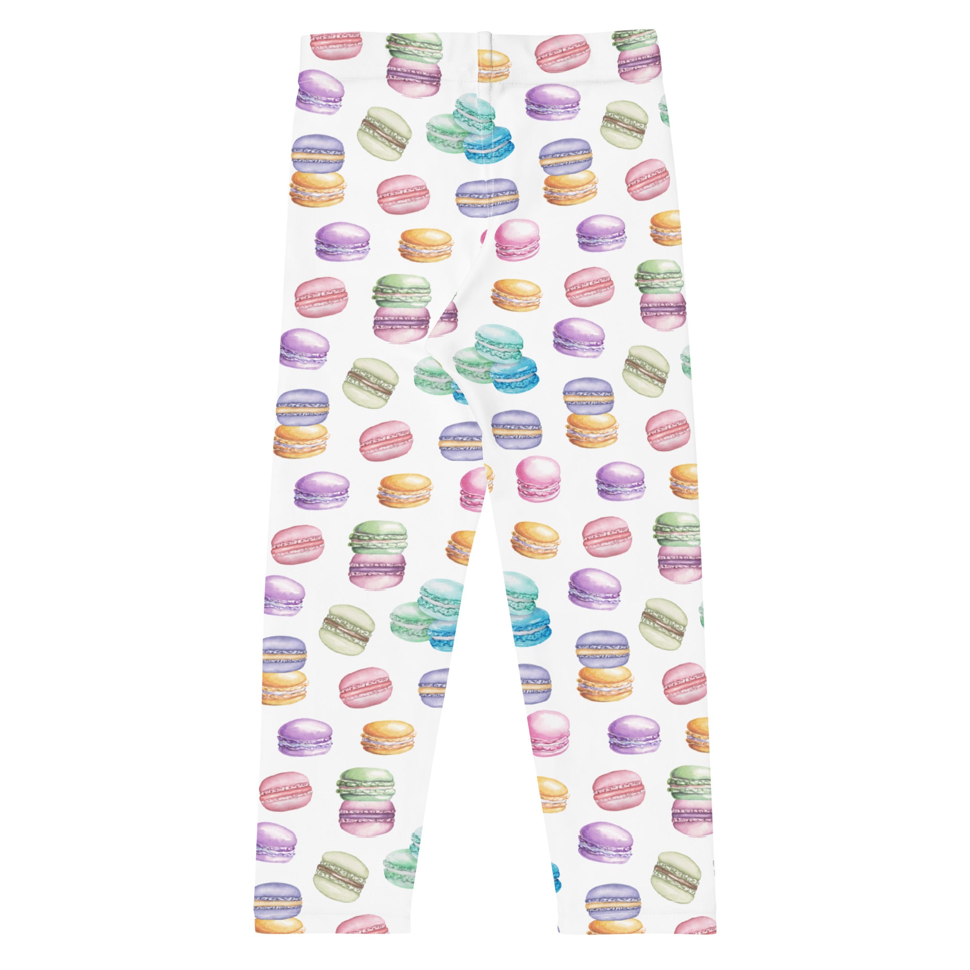kids leggings with a cute macaron design