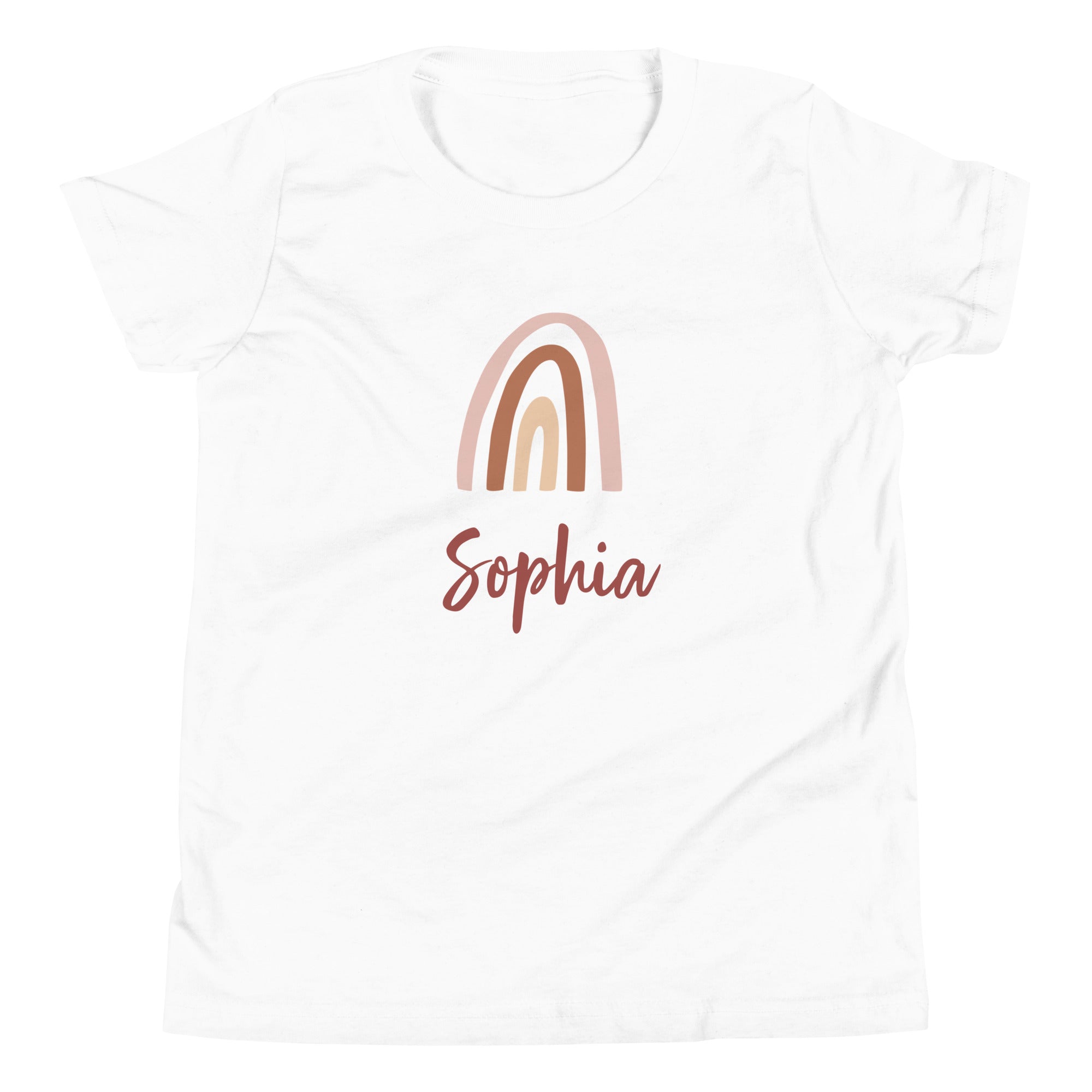 Personalized kid's tee with a cute rainbow design