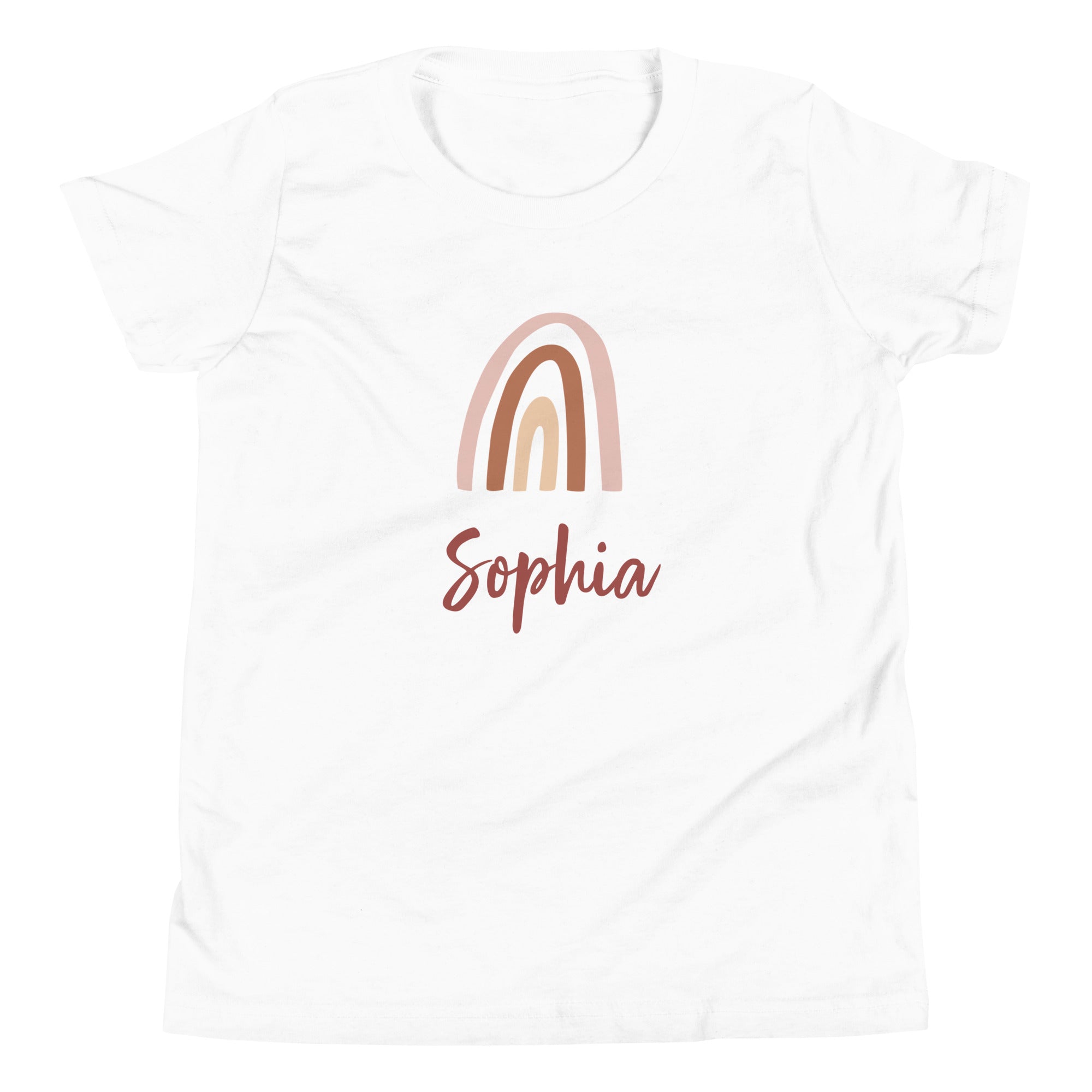 Personalized kid's tee with a cute rainbow design