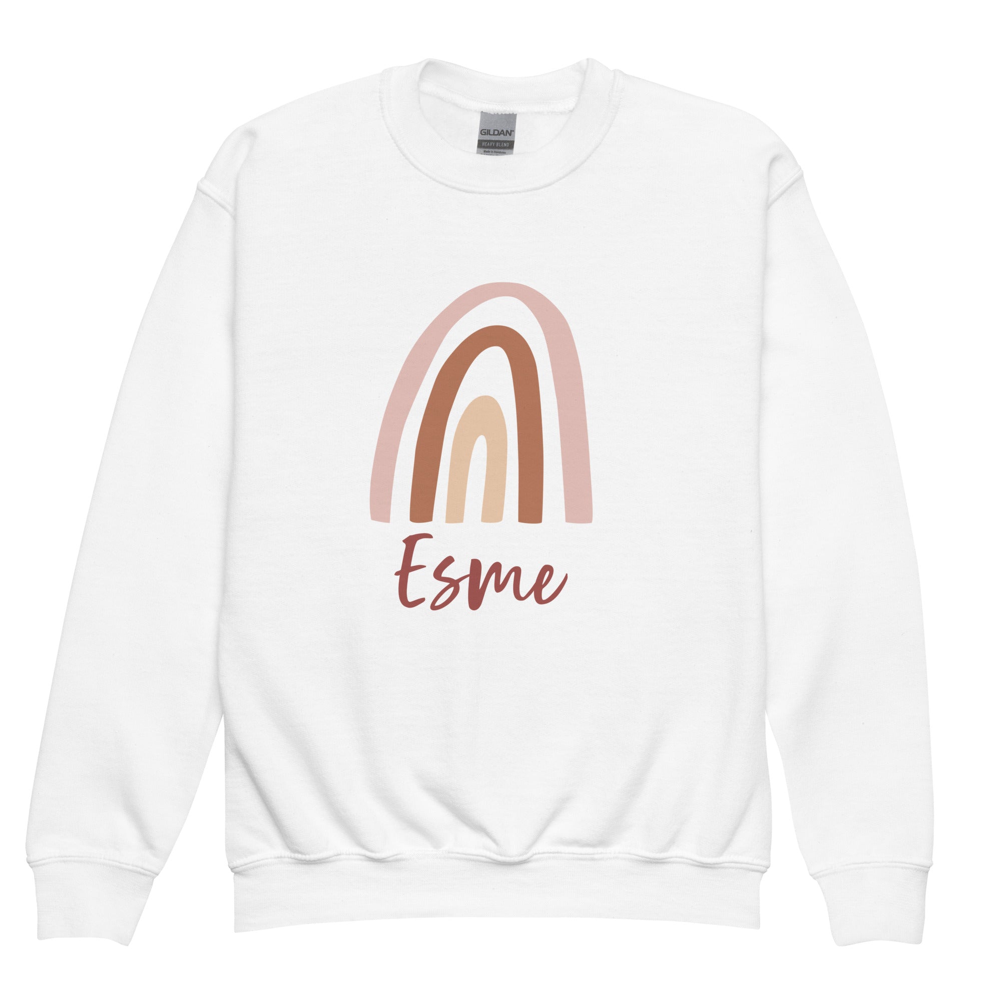 Kids personalized sweatshirt with a rainbow