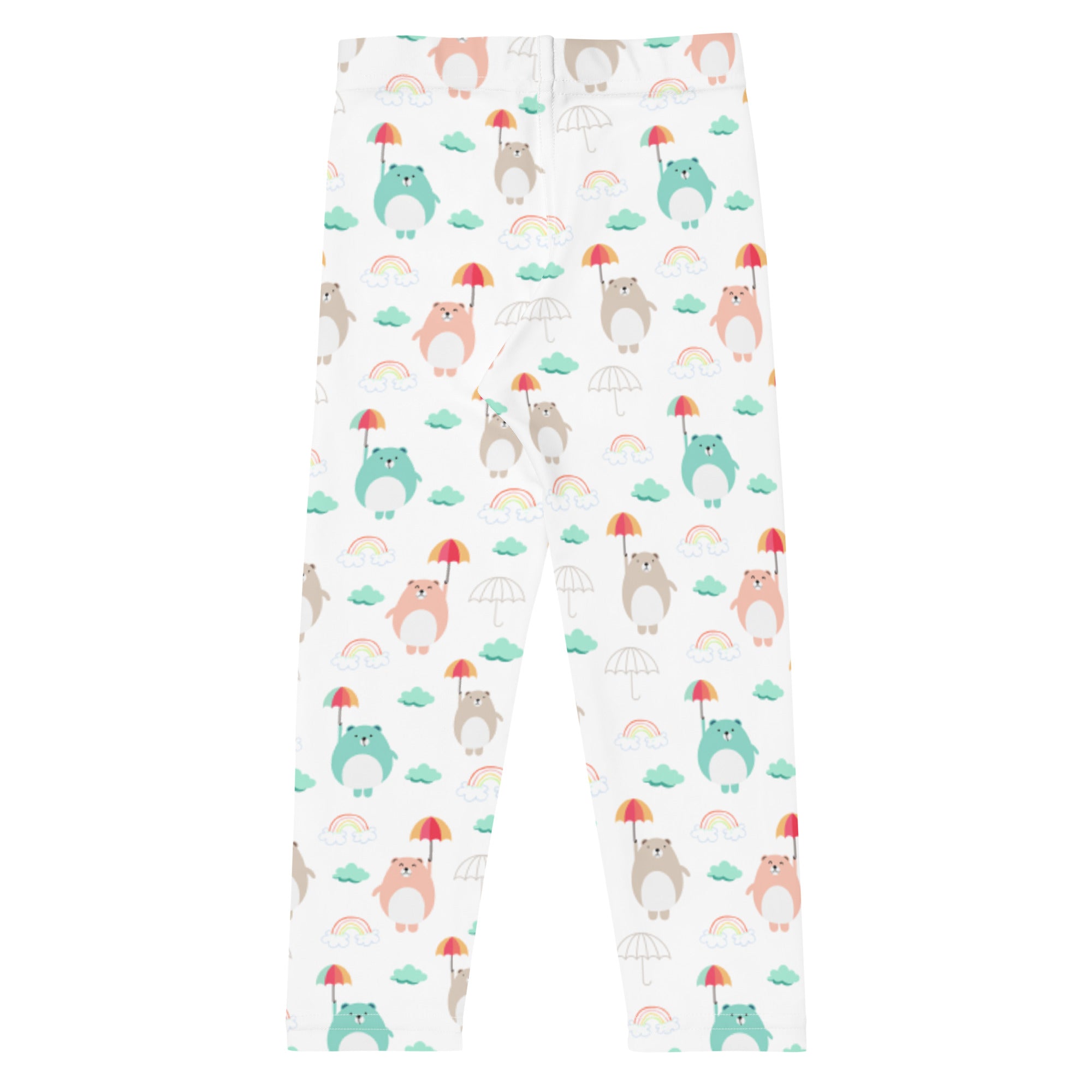 Kids leggings with bears and umbrellas