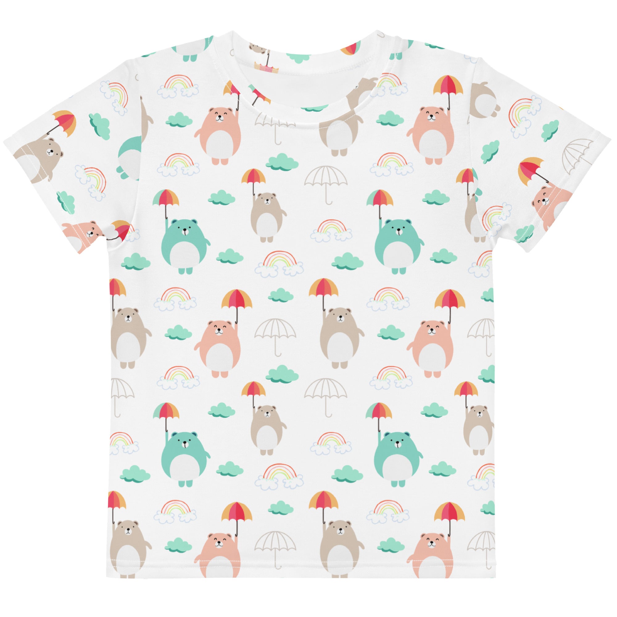 kids tshirt with cute bears and rainbows