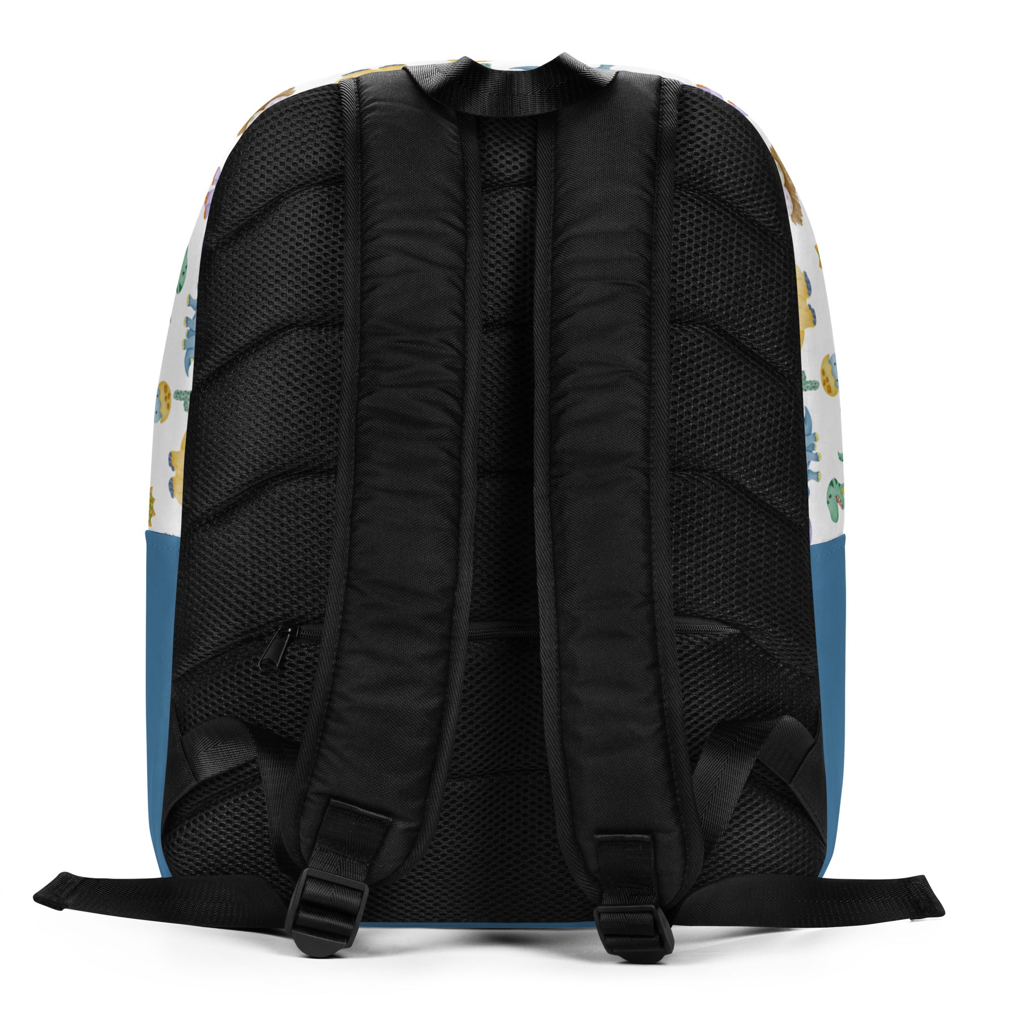 Back side of a dino backpack