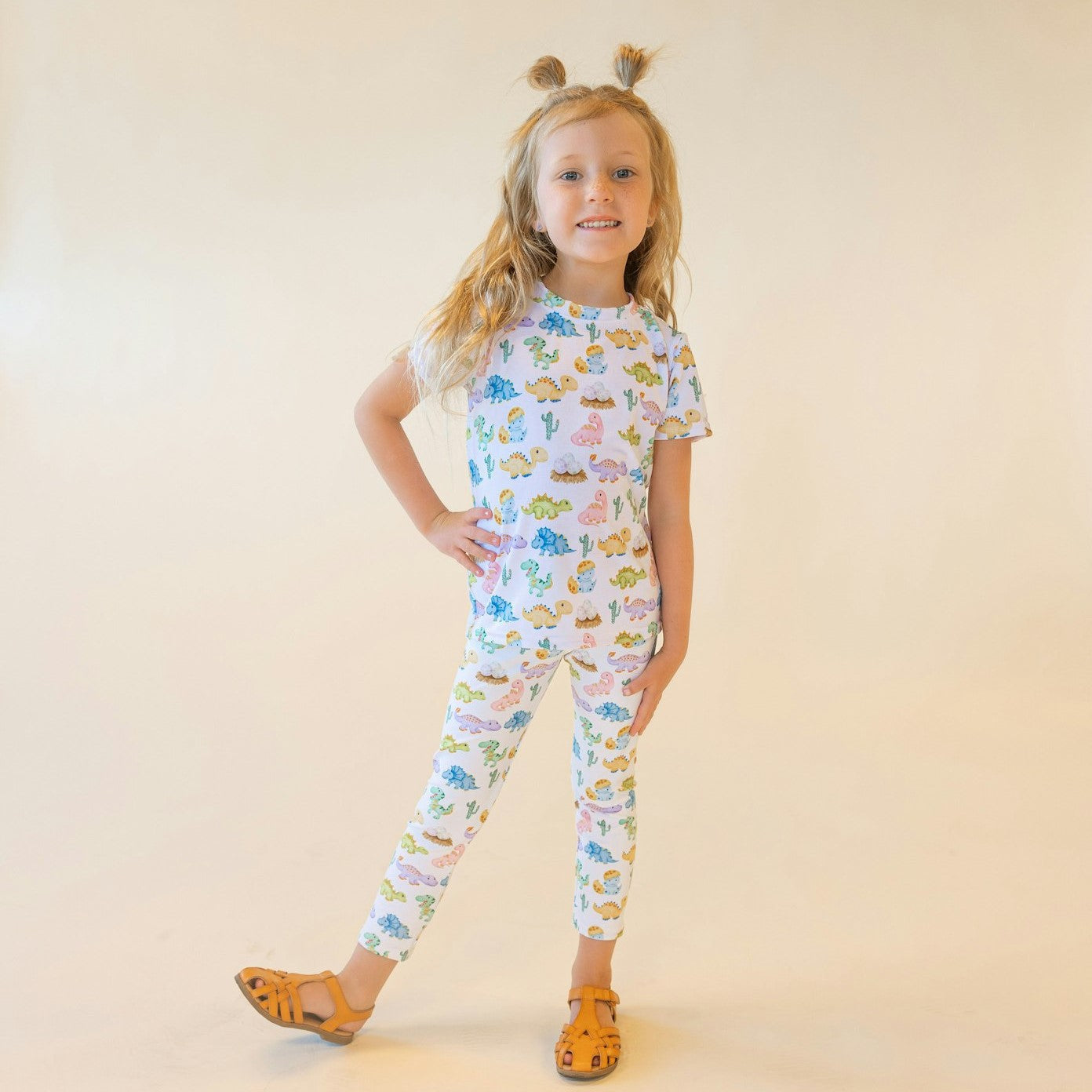 Kids set with cute dinosaurs