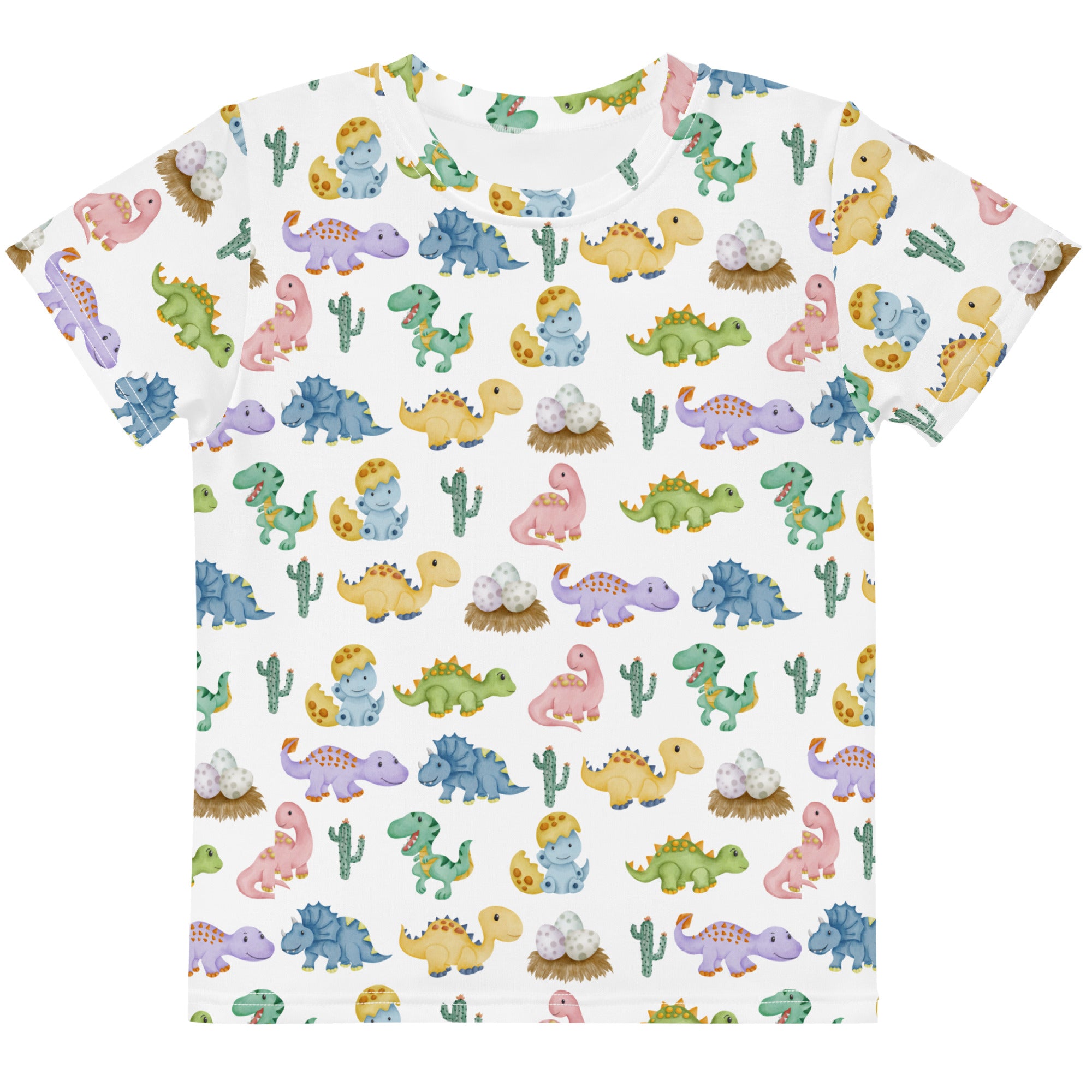 Kids shirt with all over print with dinos