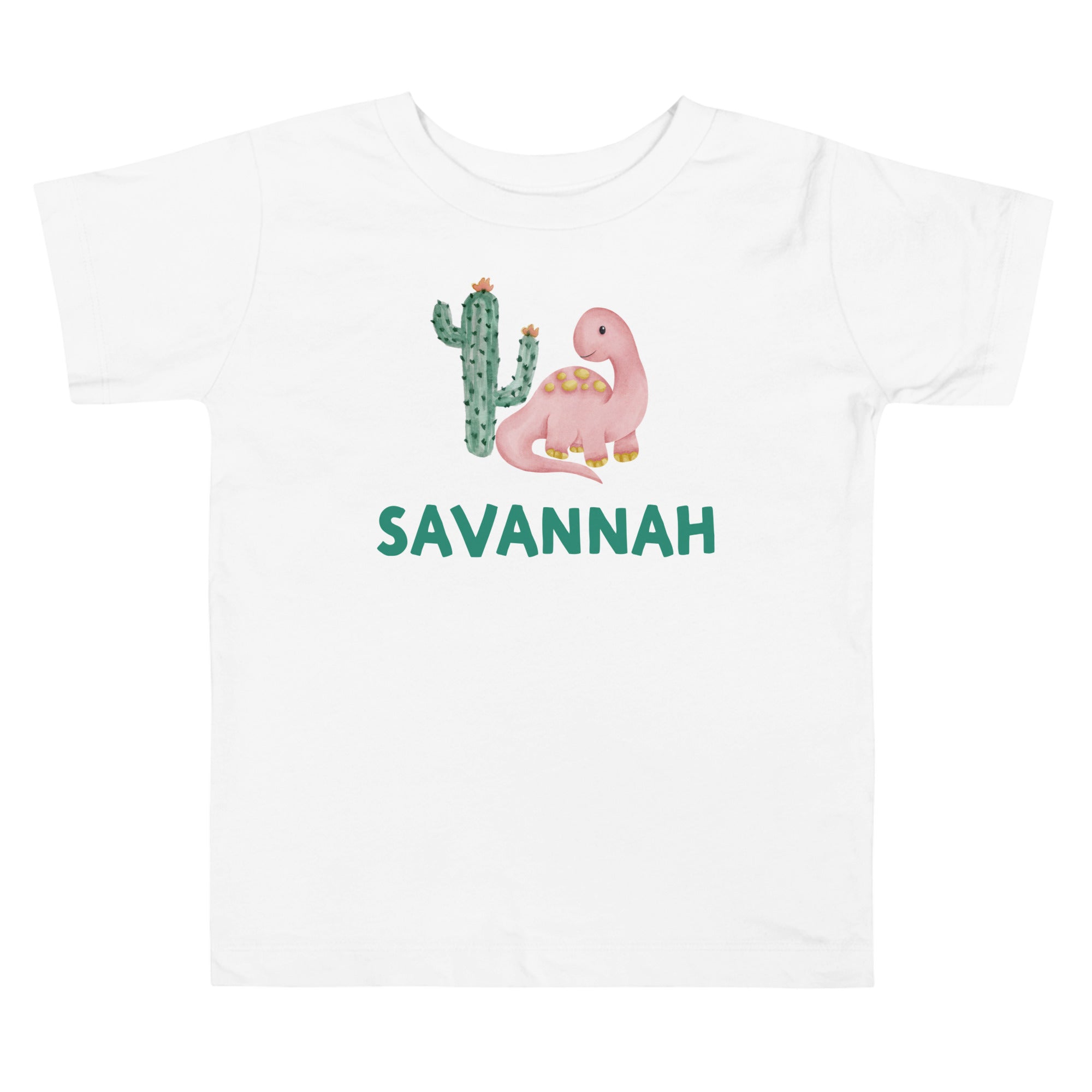 Personalized kids tee with a dinosaur