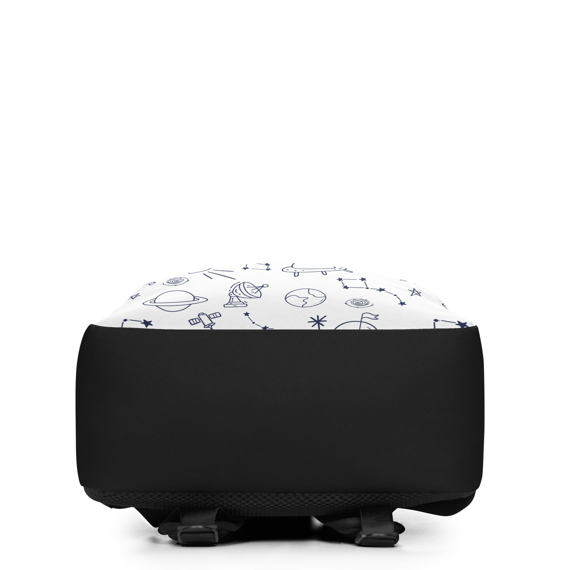 Bottom of a kids backpack with space theme