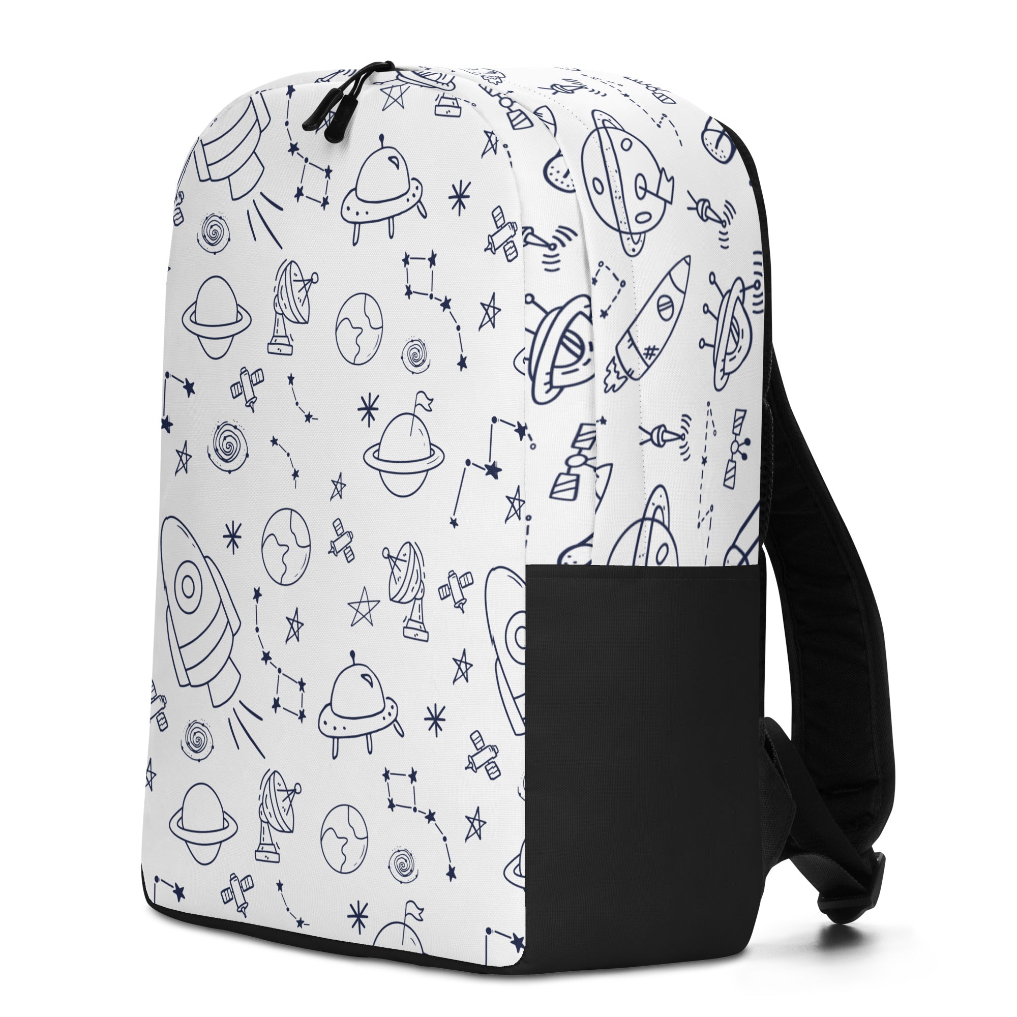 Kids backpack with rocket ships and planets