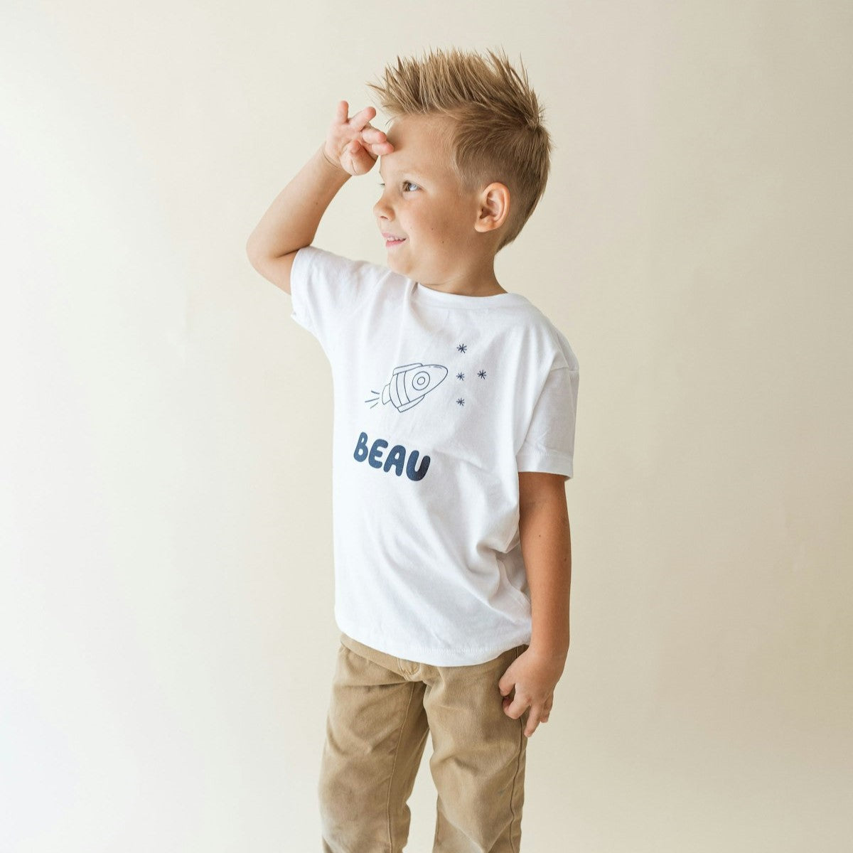 space a rockets design for kids shirt