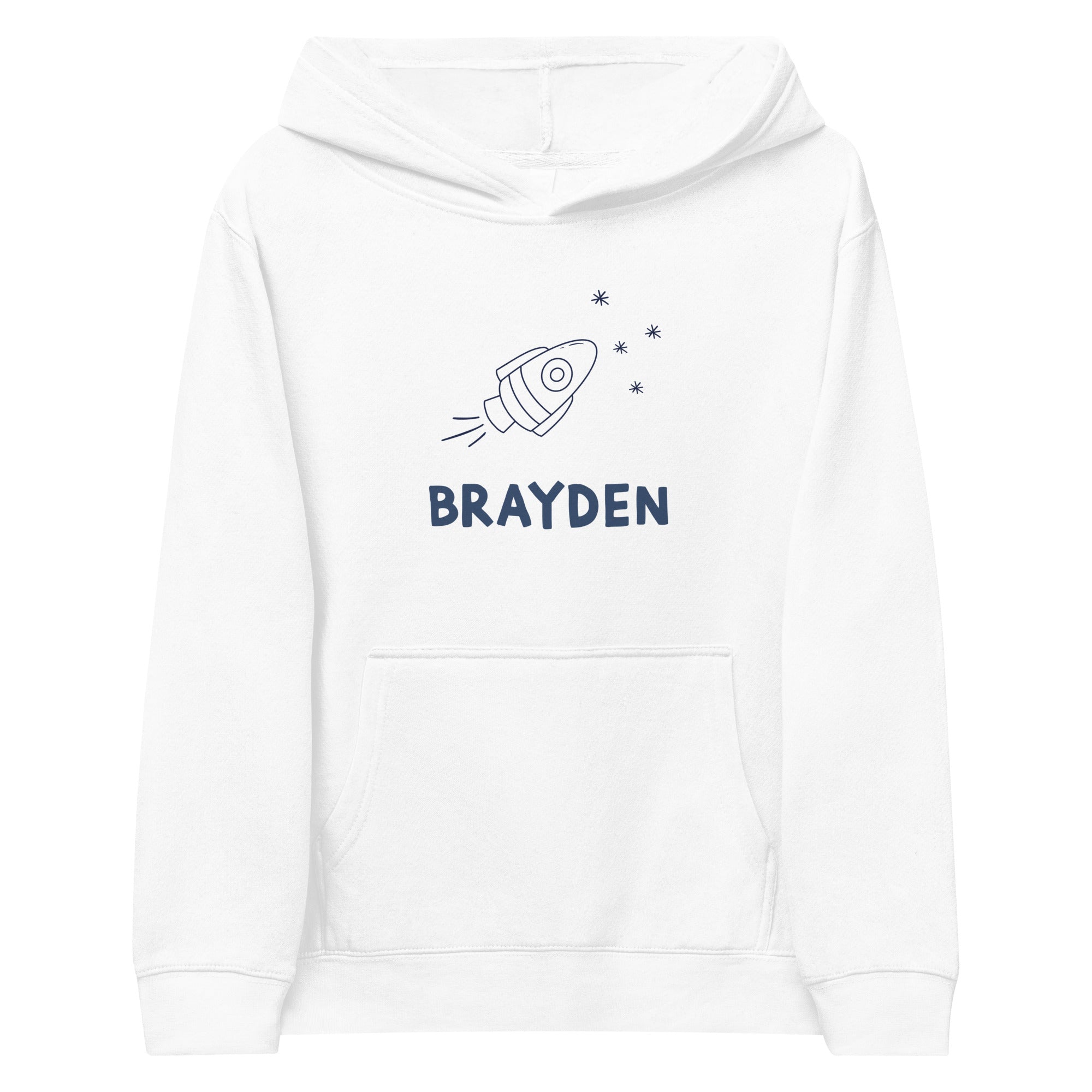 Kids fleece hoodie with personalized name