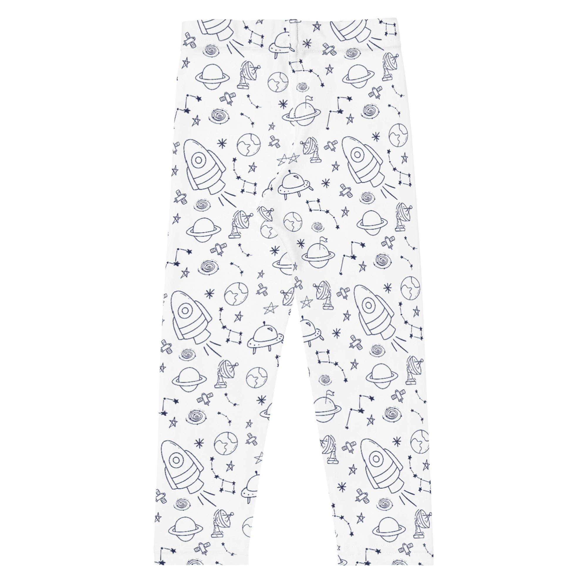 Kids leggings with rockets and space
