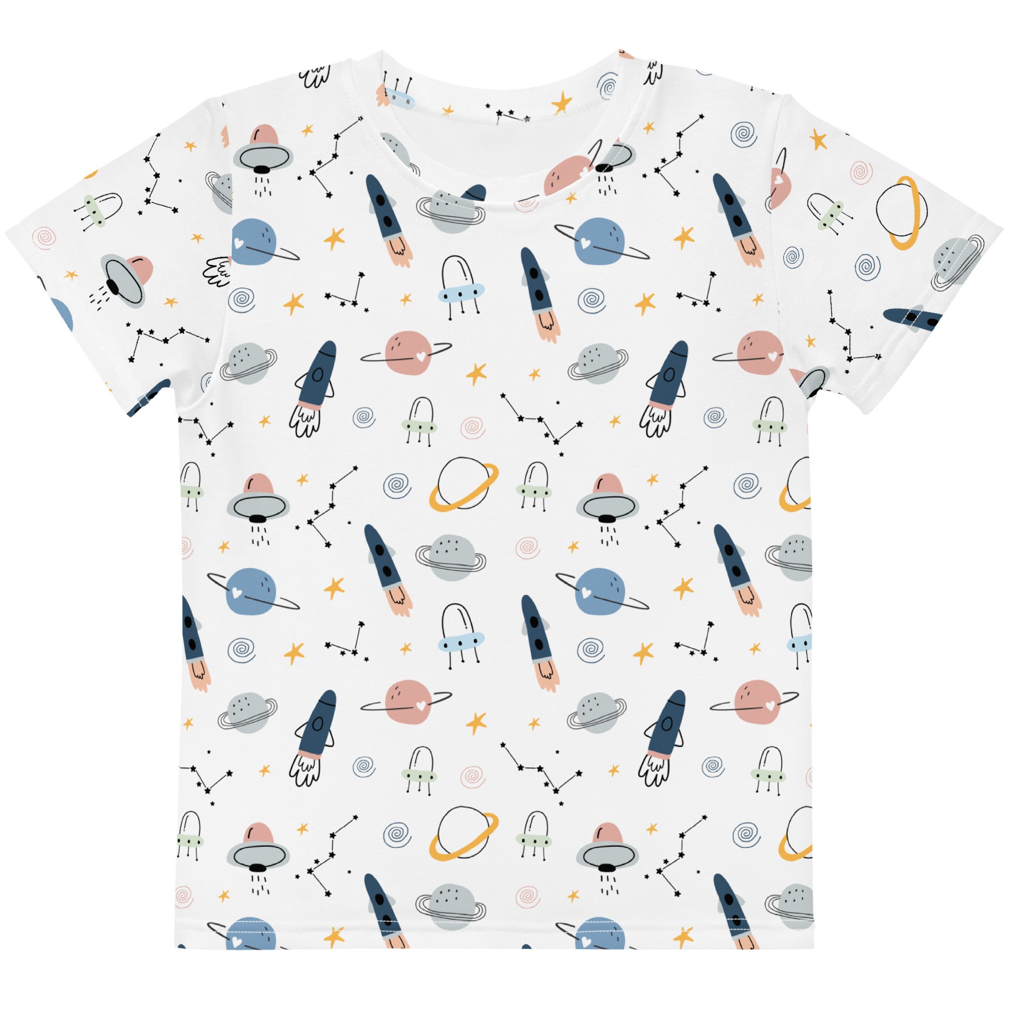 Kids tee with rocket ships