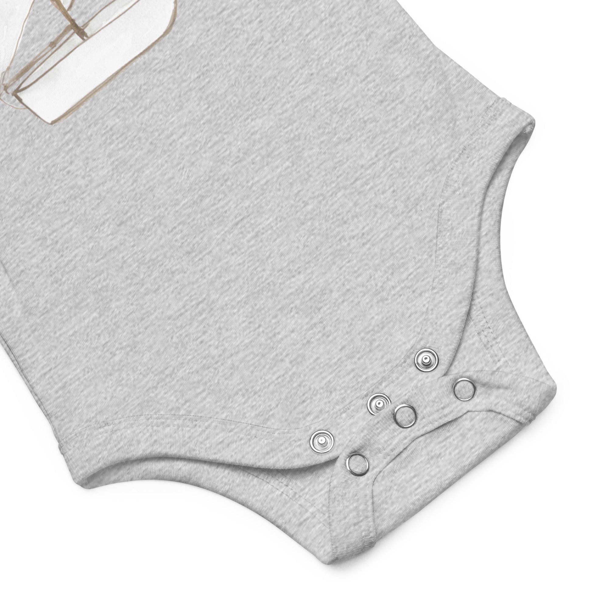 Baby one piece detail of the snap closure