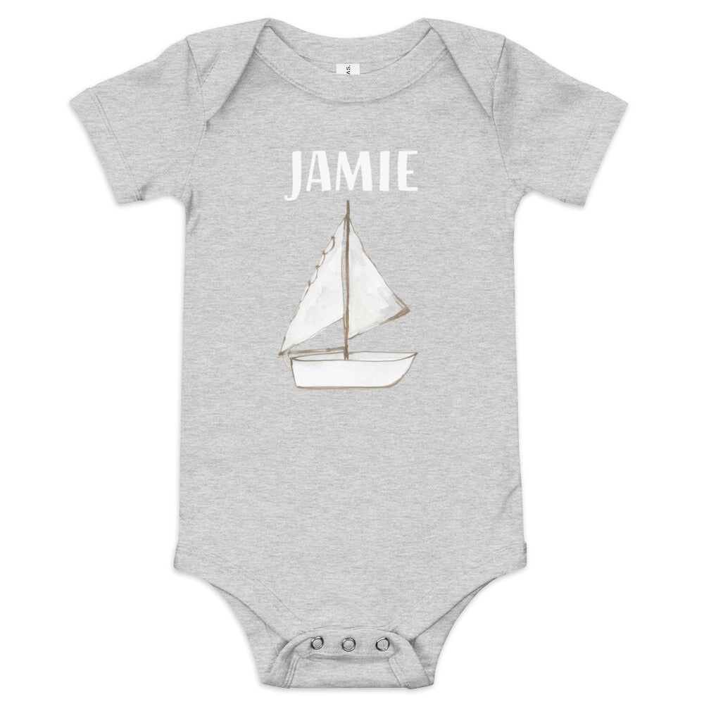 Baby onsie with a sailboat