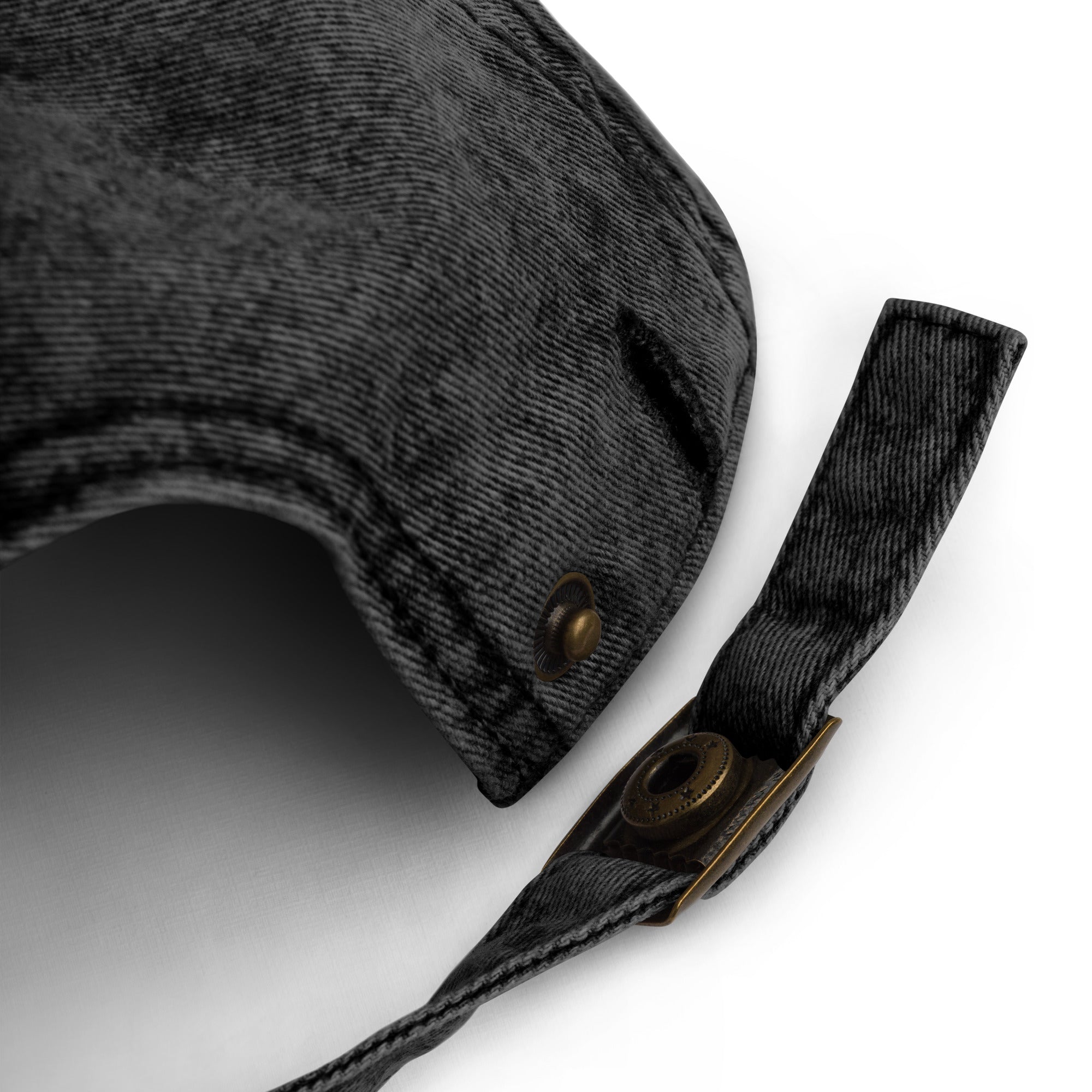 Detail of a vintage black cap