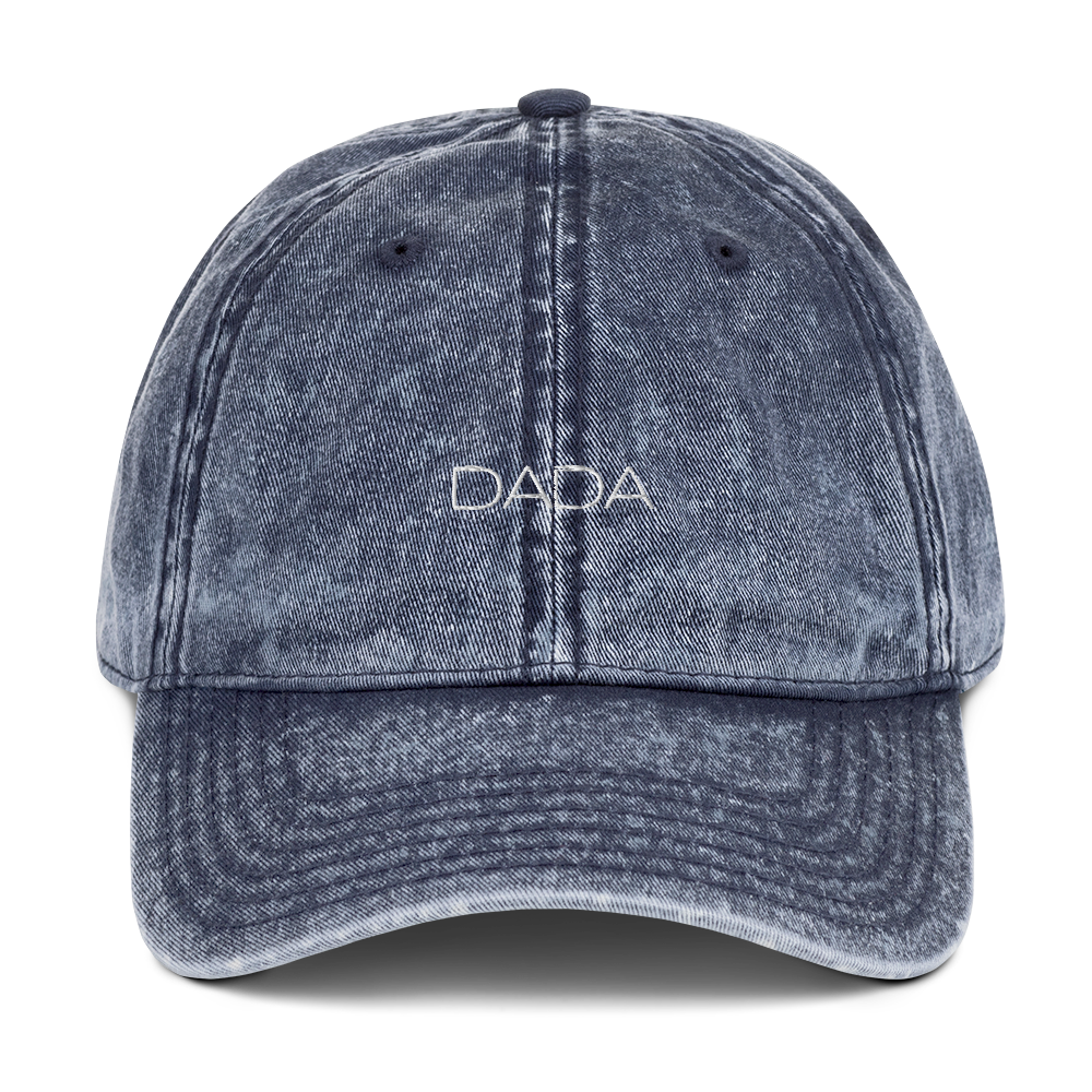 Vintage design hat with dada in navy blue