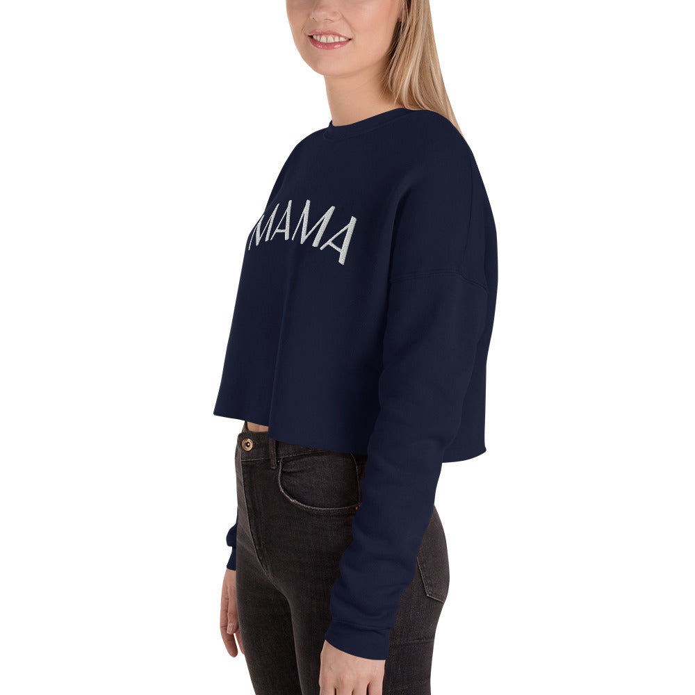 Side view of women's navy blue top for mama