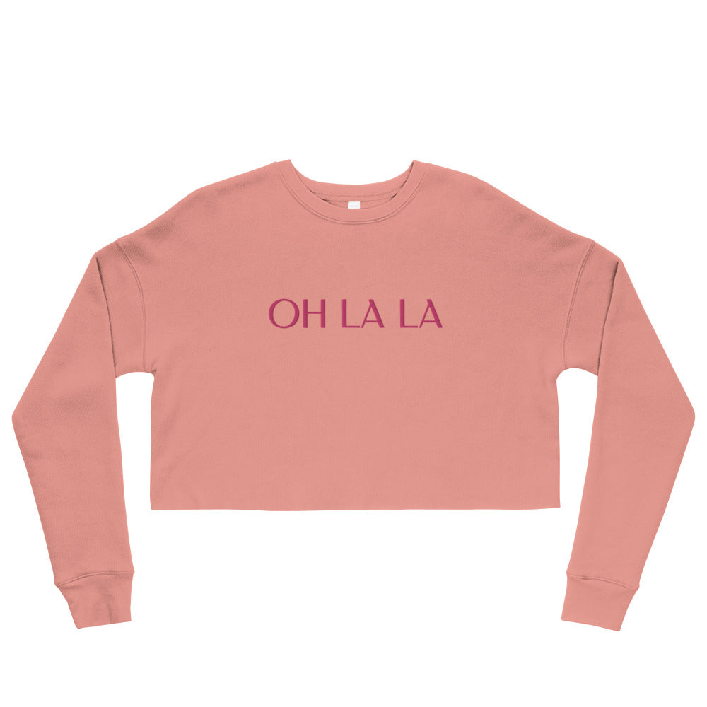 Women's pink cropped sweatshirt