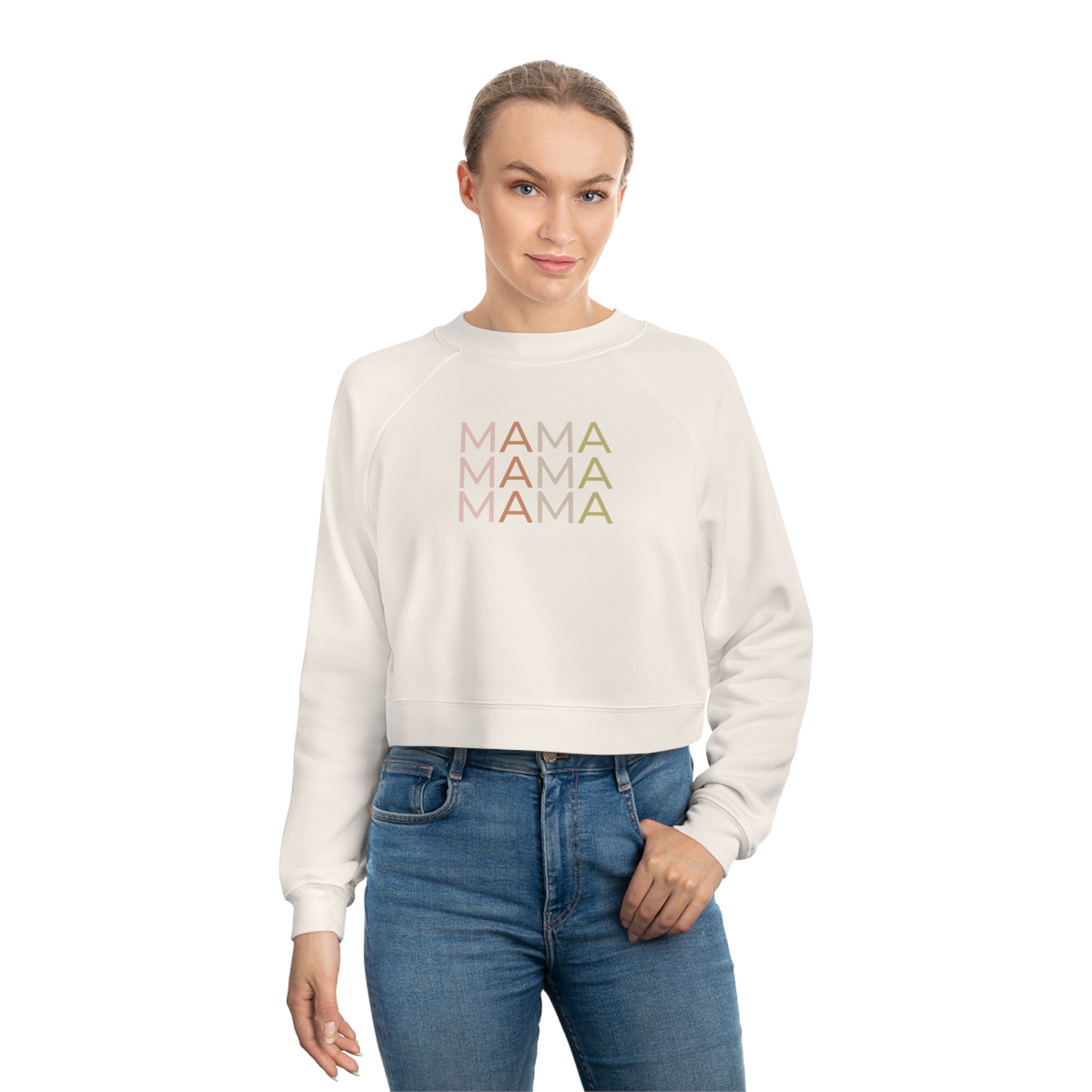 Woman wearing a white mama top