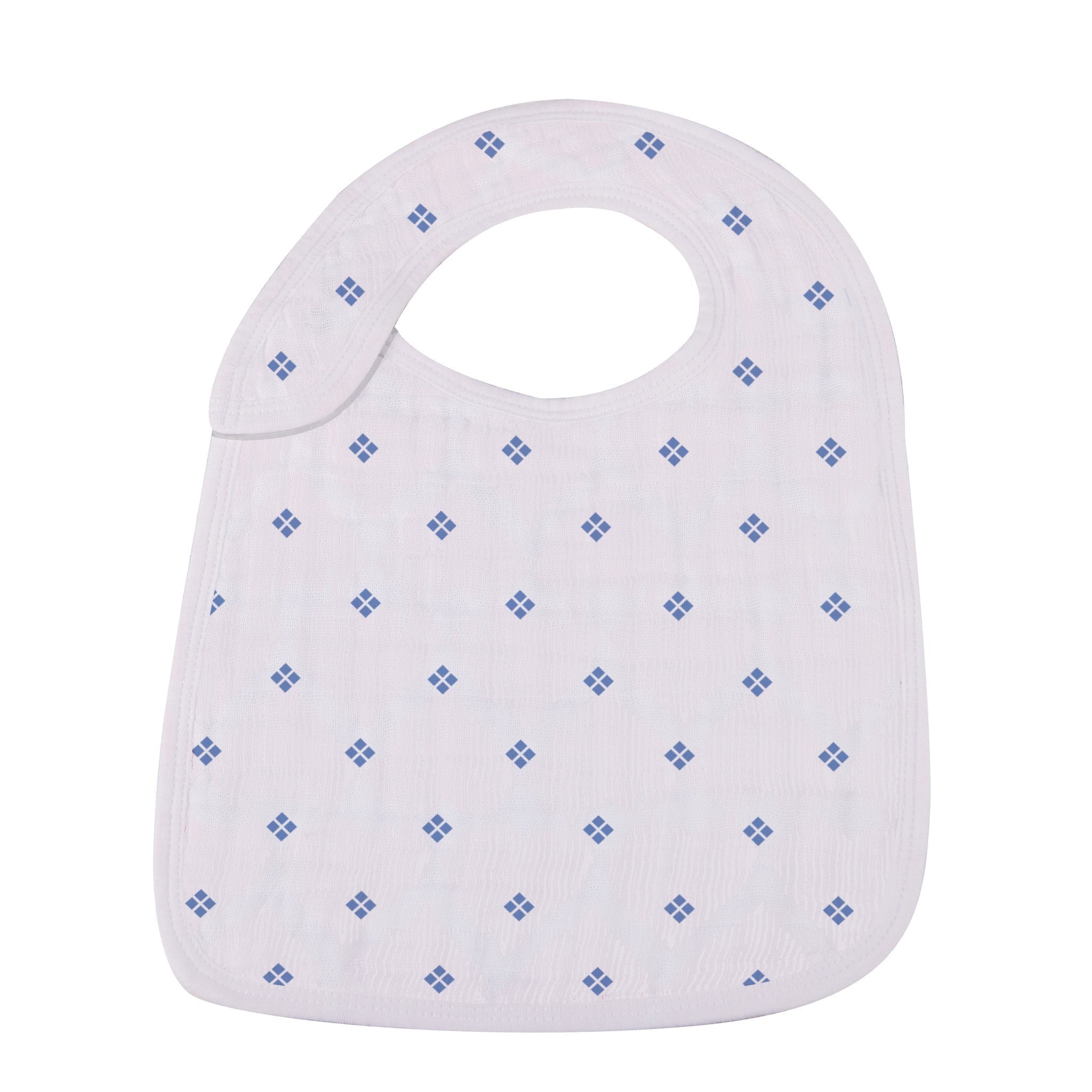 Back side of a snap bib for babies