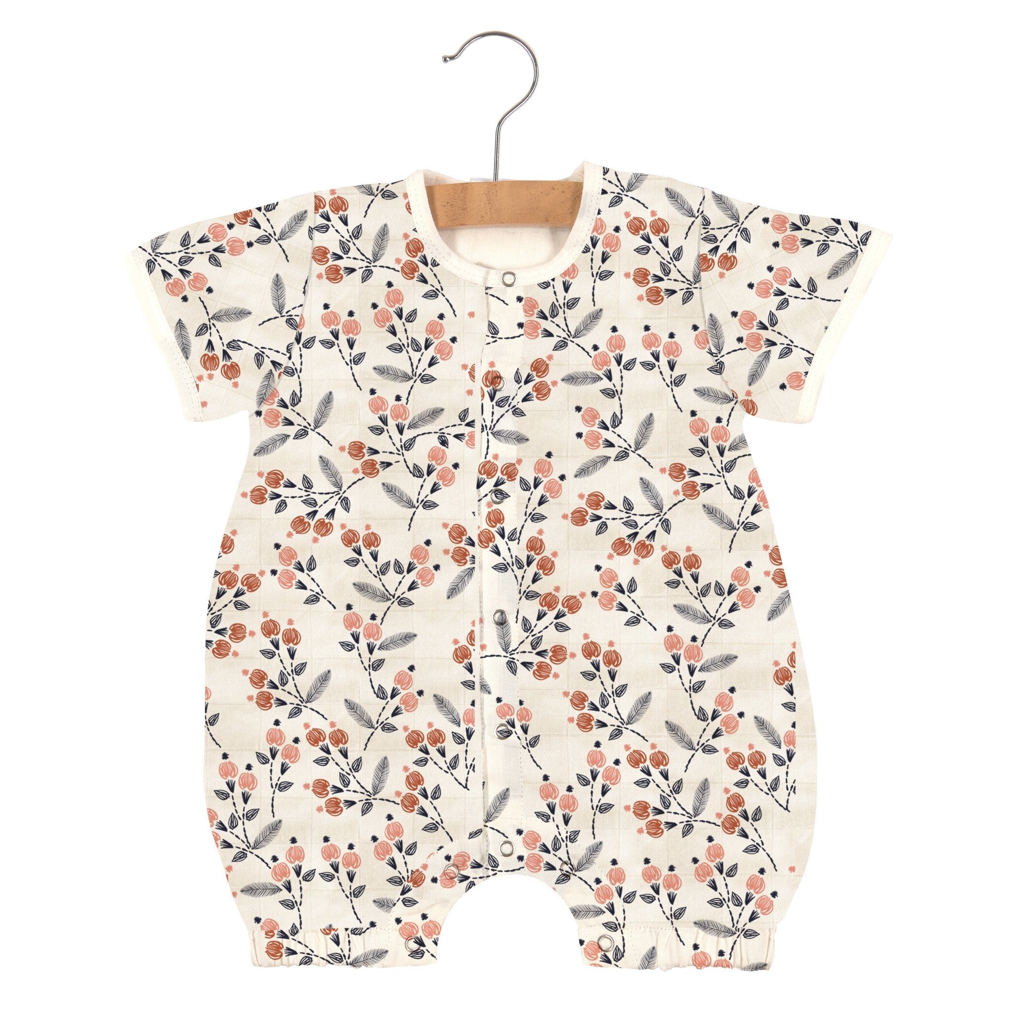 Baby mini romper with dahlia flowers