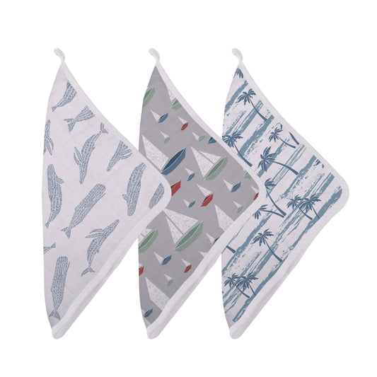 Set of three washcloths for babies