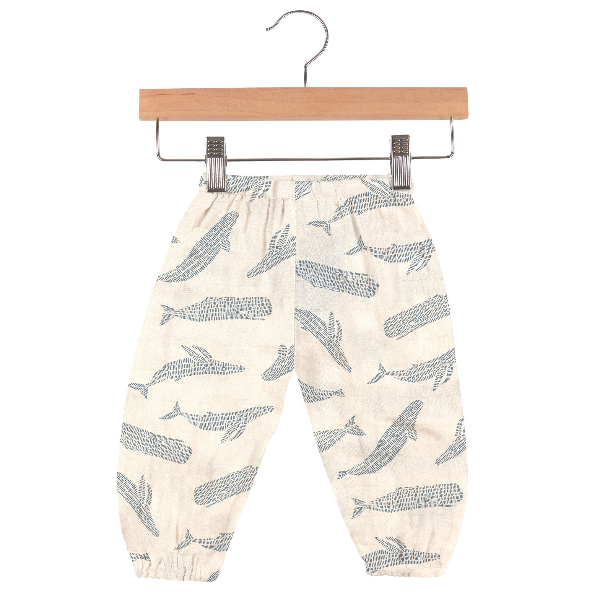 Baby bamboo pants with whales