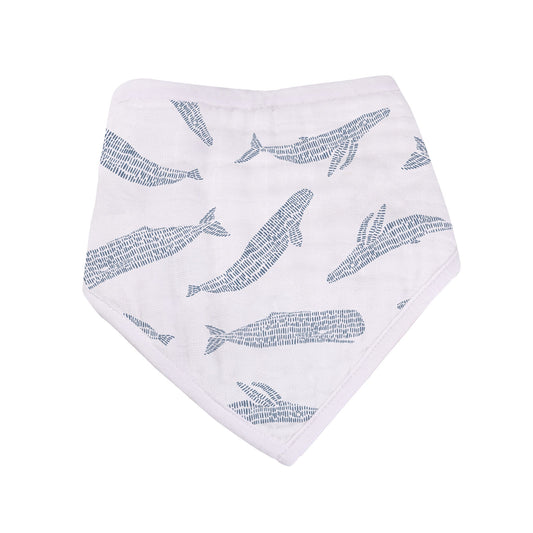 Bandana bib with whales