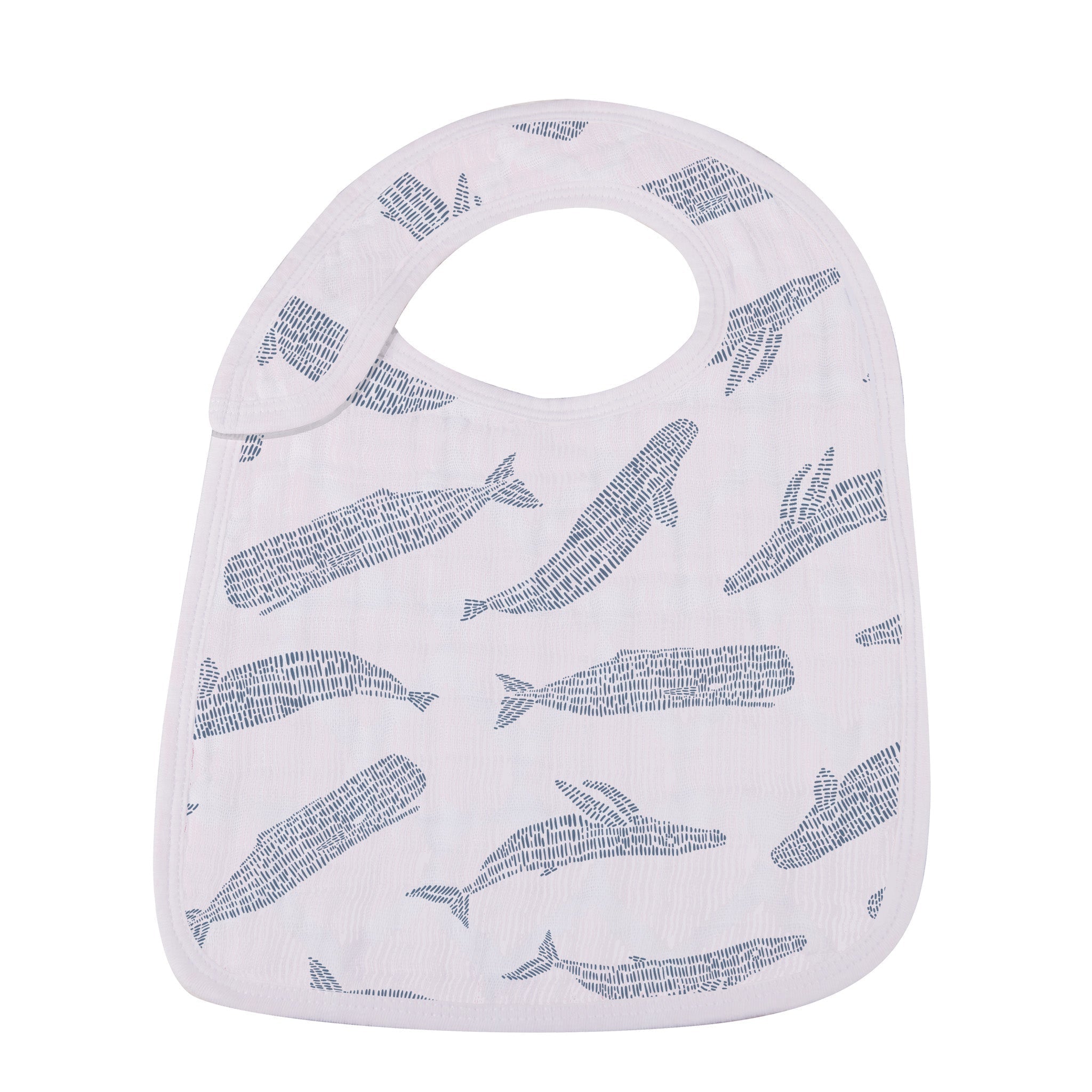 Snap bib with cute whales