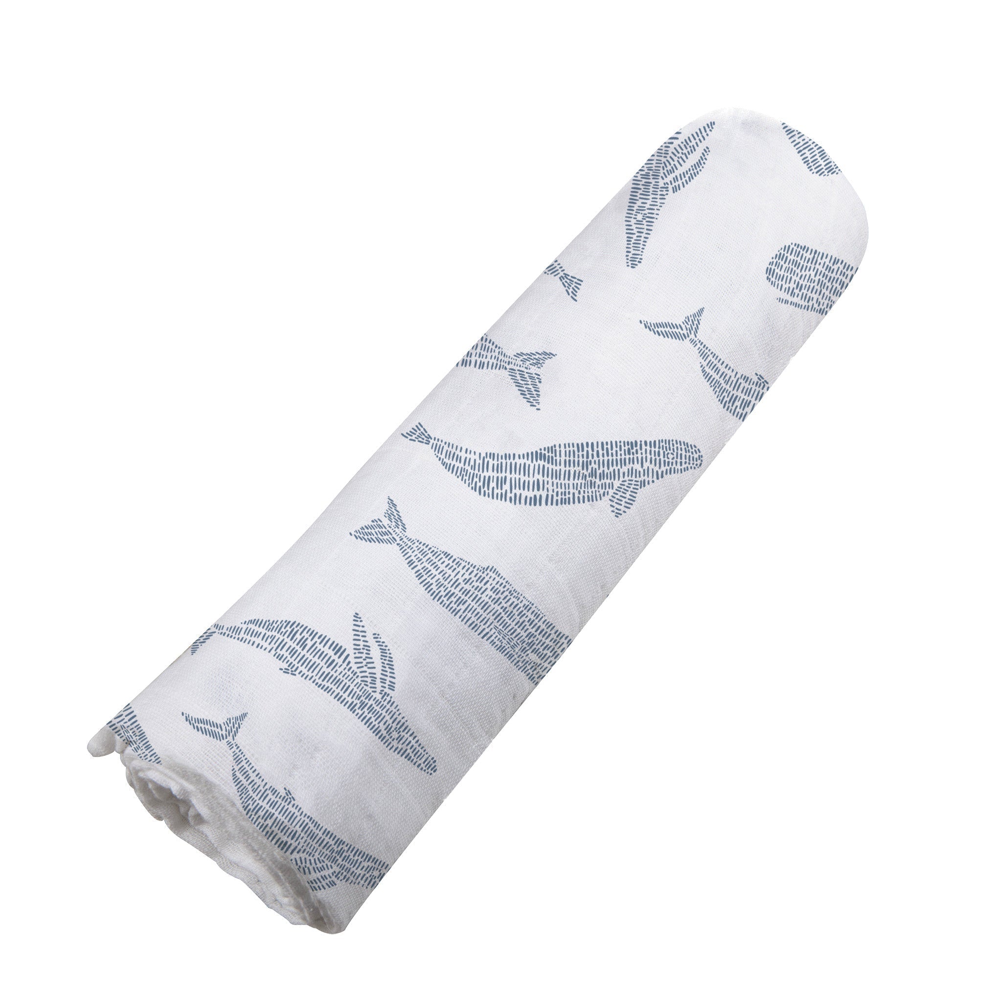 Baby swaddle with whales made from bamboo