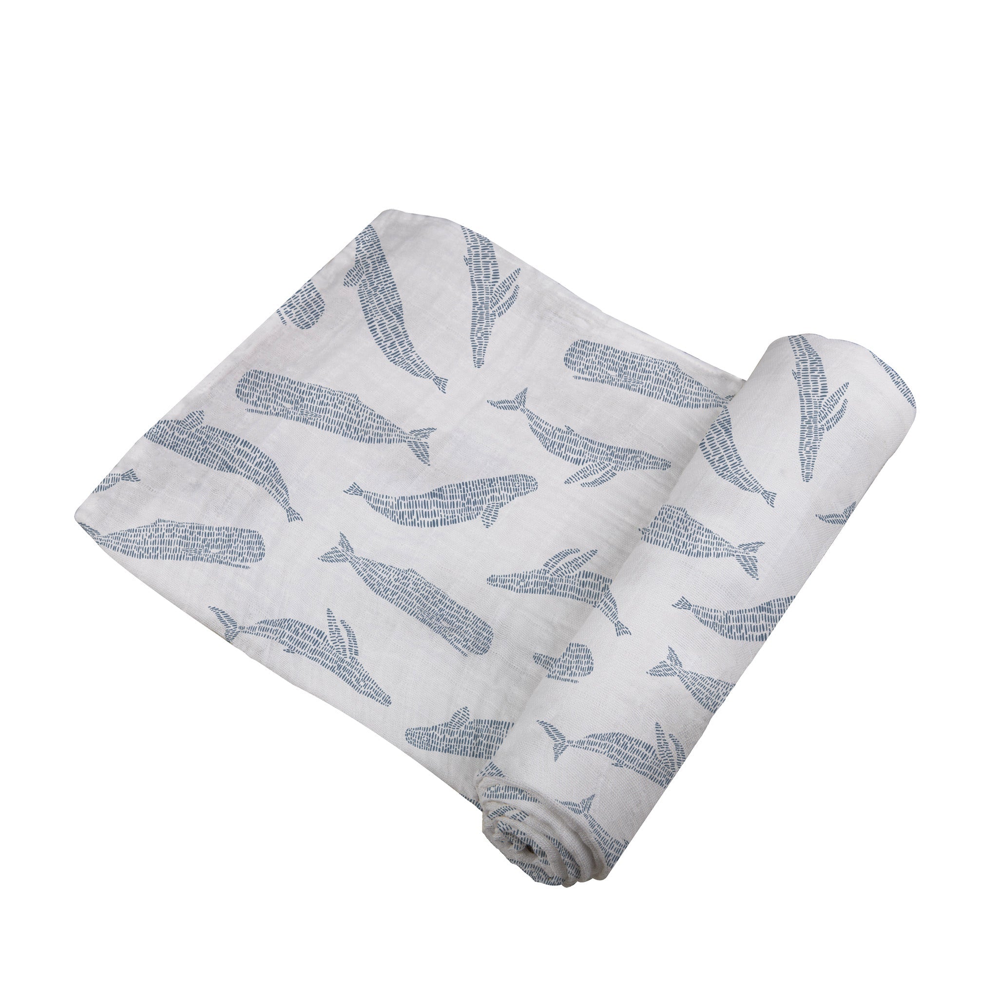 Baby bamboo swaddle with whales