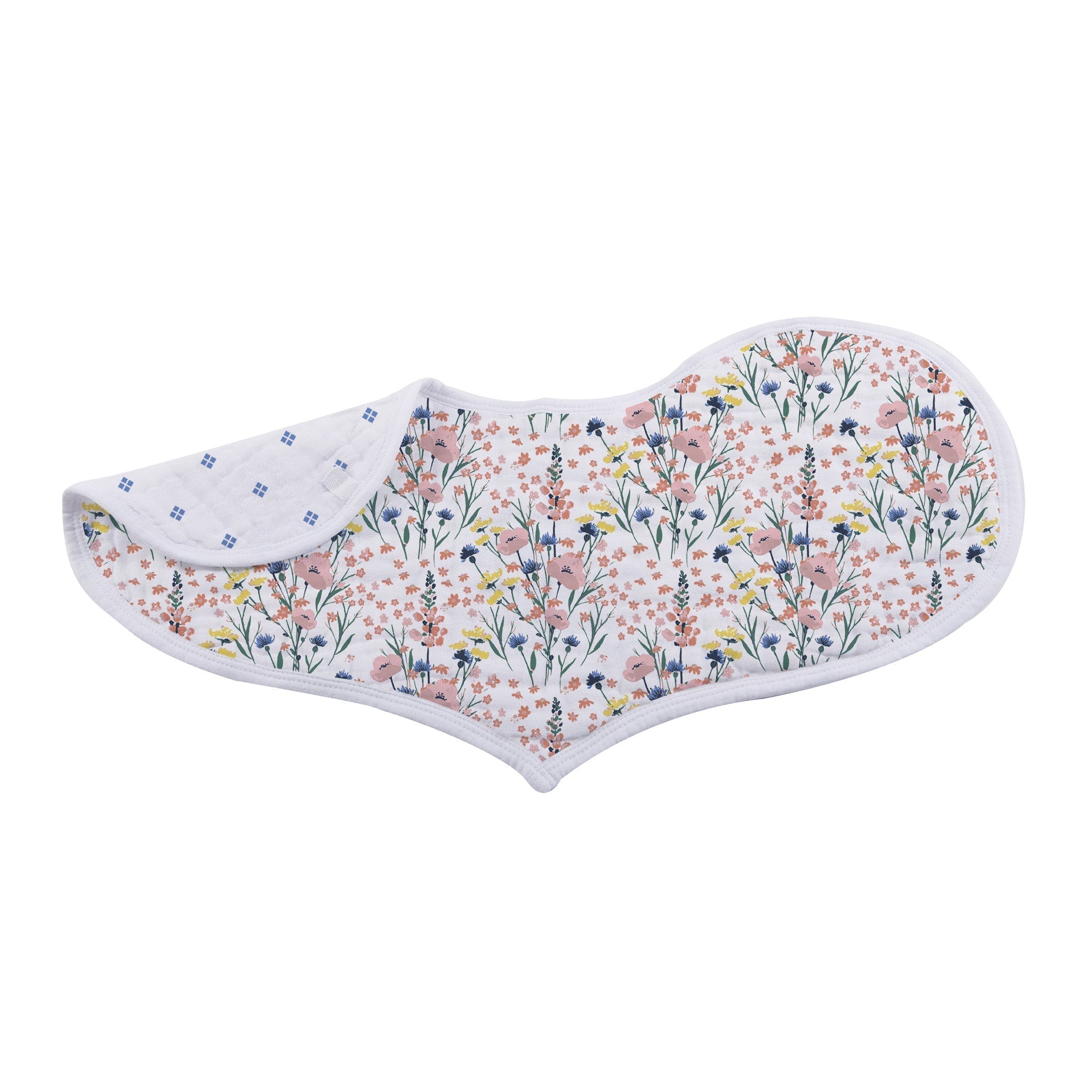 Baby heart bib with beautiful wildflowers