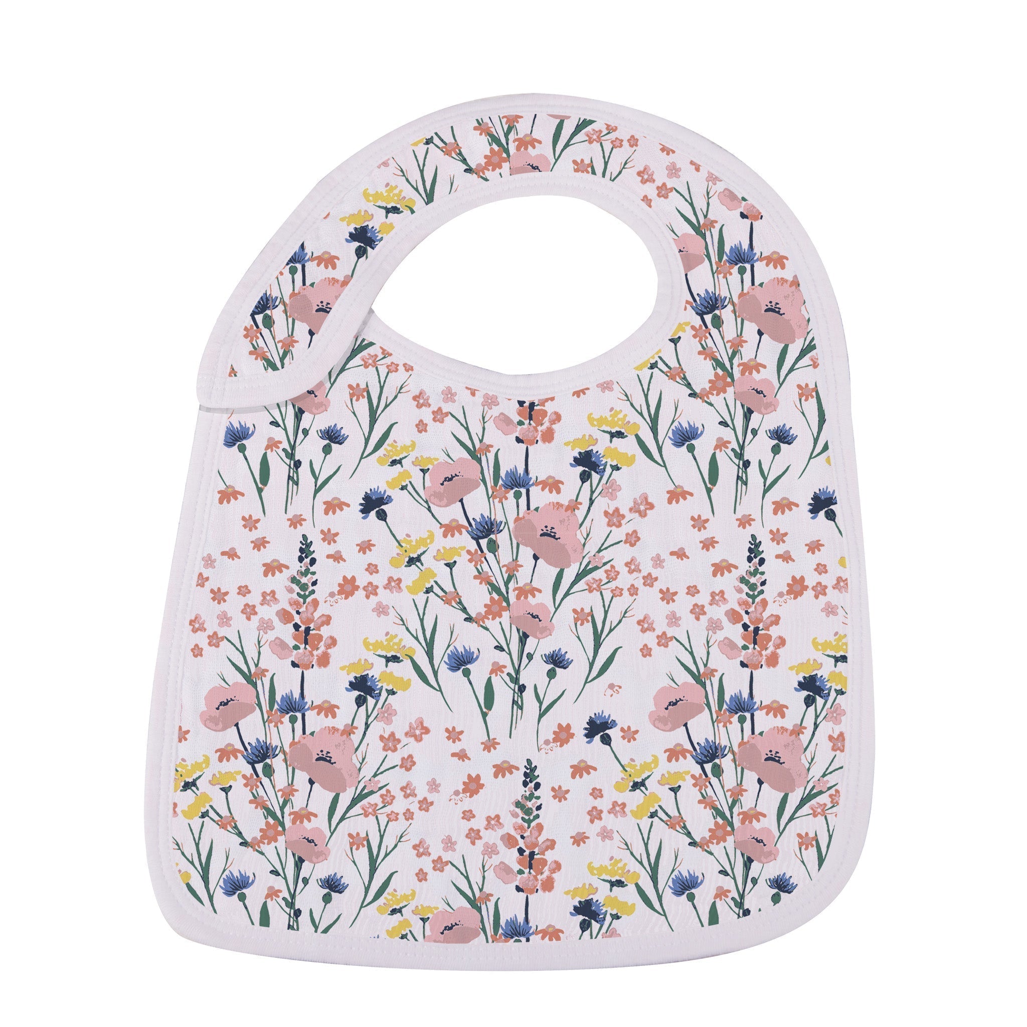 Beautiful snap bib with wildflowers